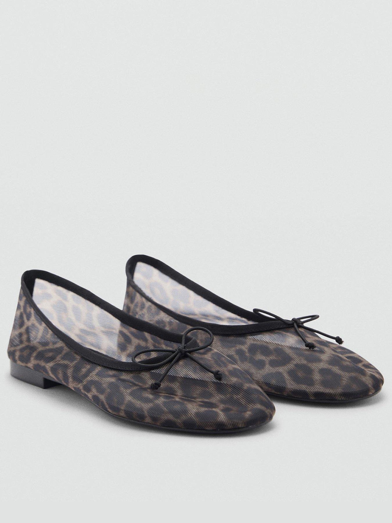 Image 1 of 4 of Mango Leopard Semi Transparent Ballerina - Black