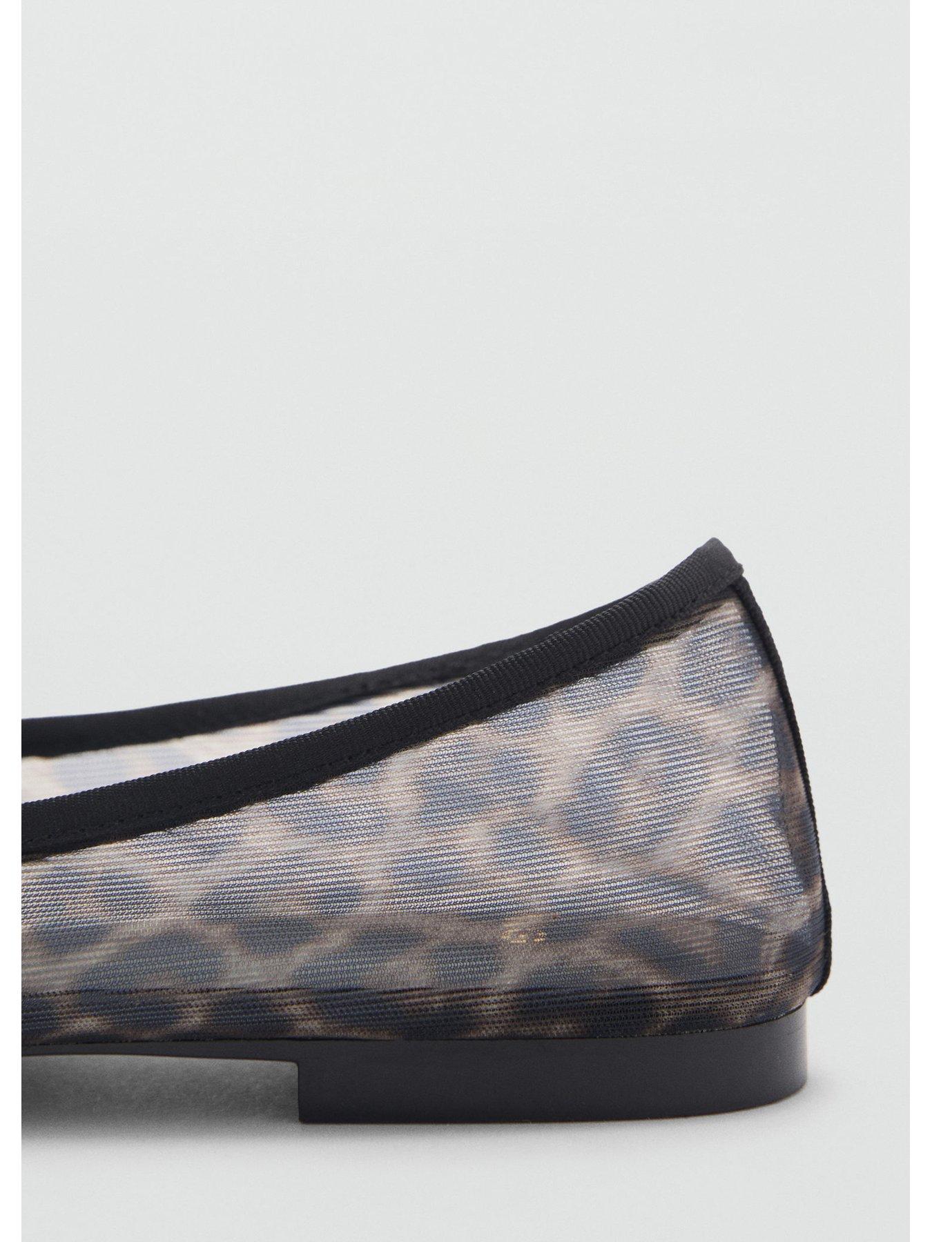Image 4 of 4 of Mango Leopard Semi Transparent Ballerina - Black