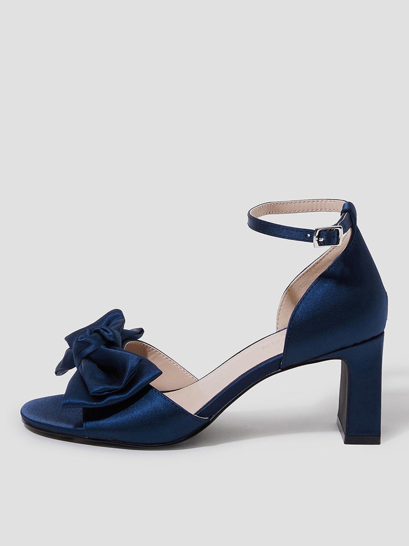 Image 1 of 4 of Monsoon Tilda Satin Bow Sandal - Navy