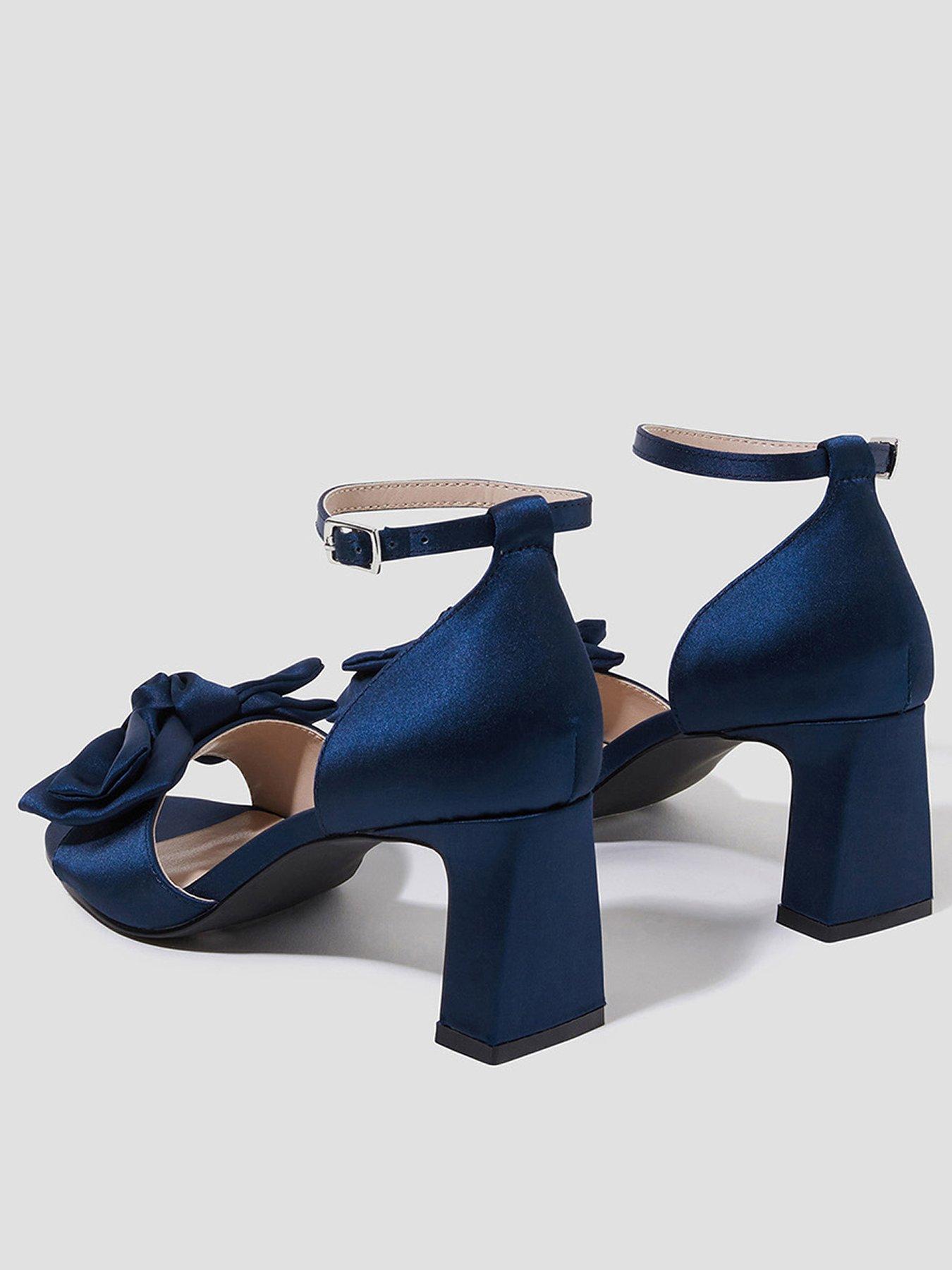 Image 2 of 4 of Monsoon Tilda Satin Bow Sandal - Navy