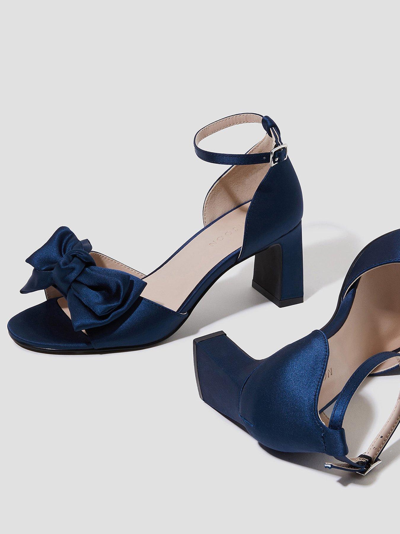 Image 3 of 4 of Monsoon Tilda Satin Bow Sandal - Navy