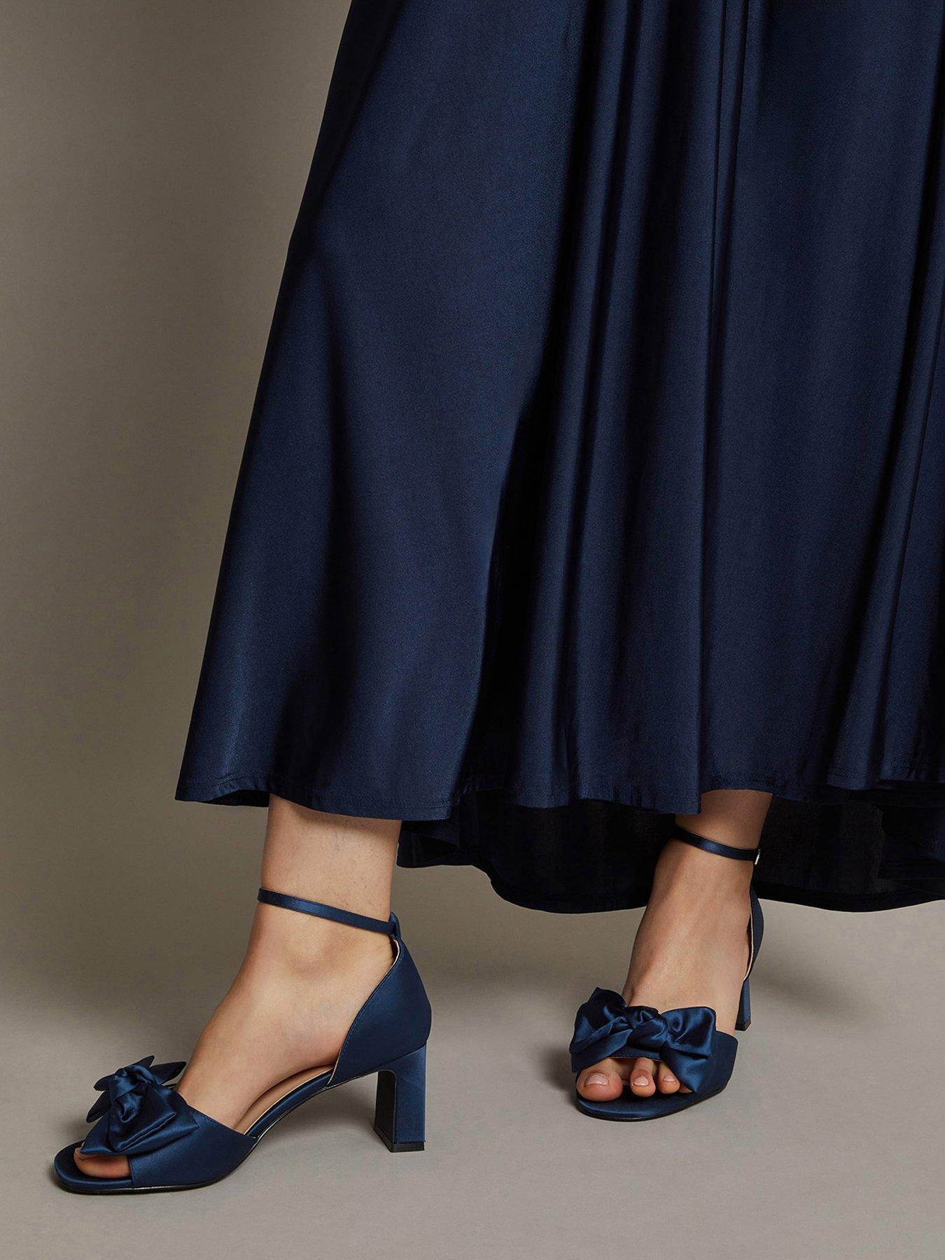 Image 4 of 4 of Monsoon Tilda Satin Bow Sandal - Navy
