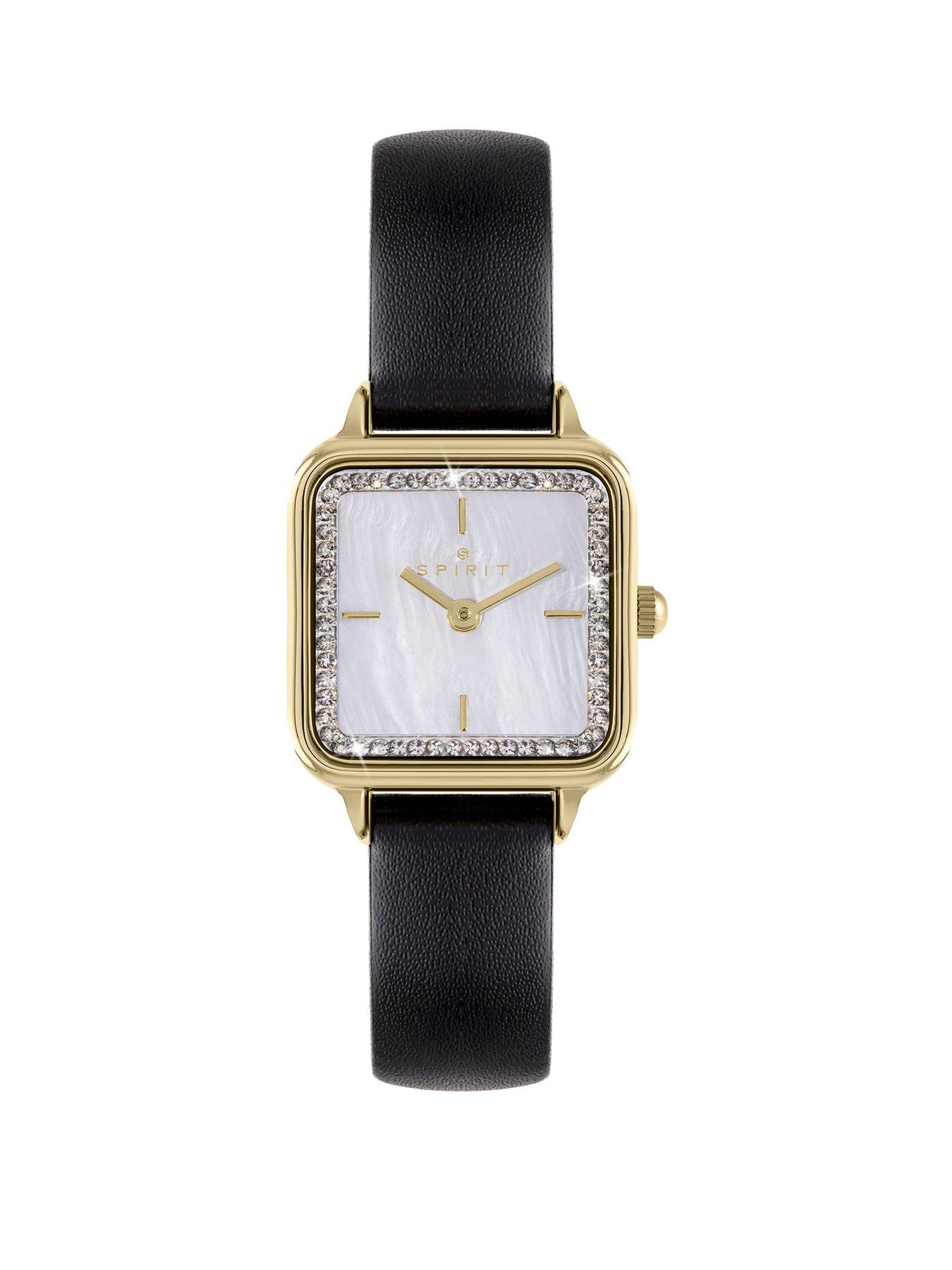 spirit-ladies-gold-plated-square-mother-of-pearl-black-leather-strap-watch