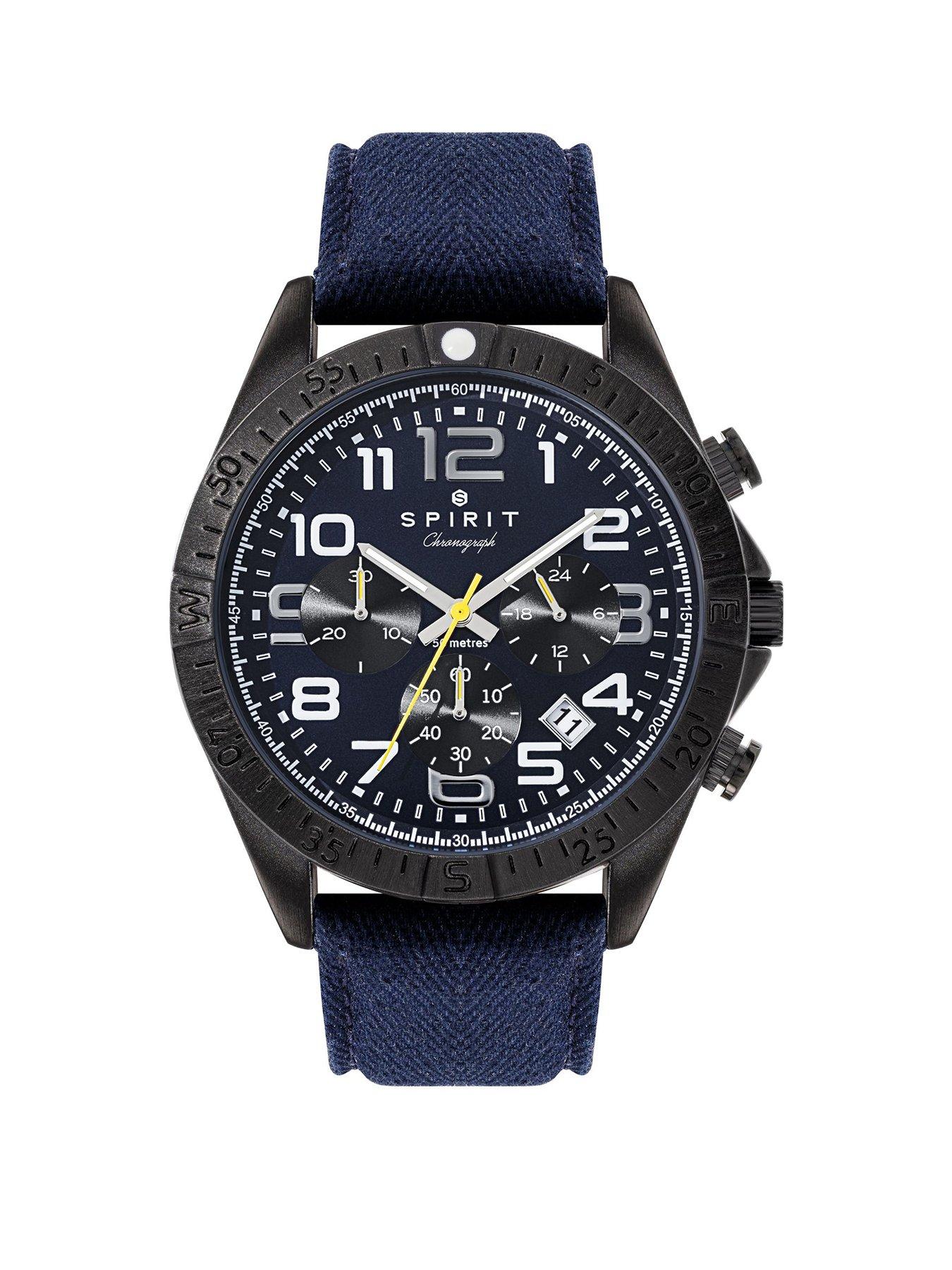 Image of Spirit Spirit Gents Matte Chronograph Blue Canvas Strap Watch