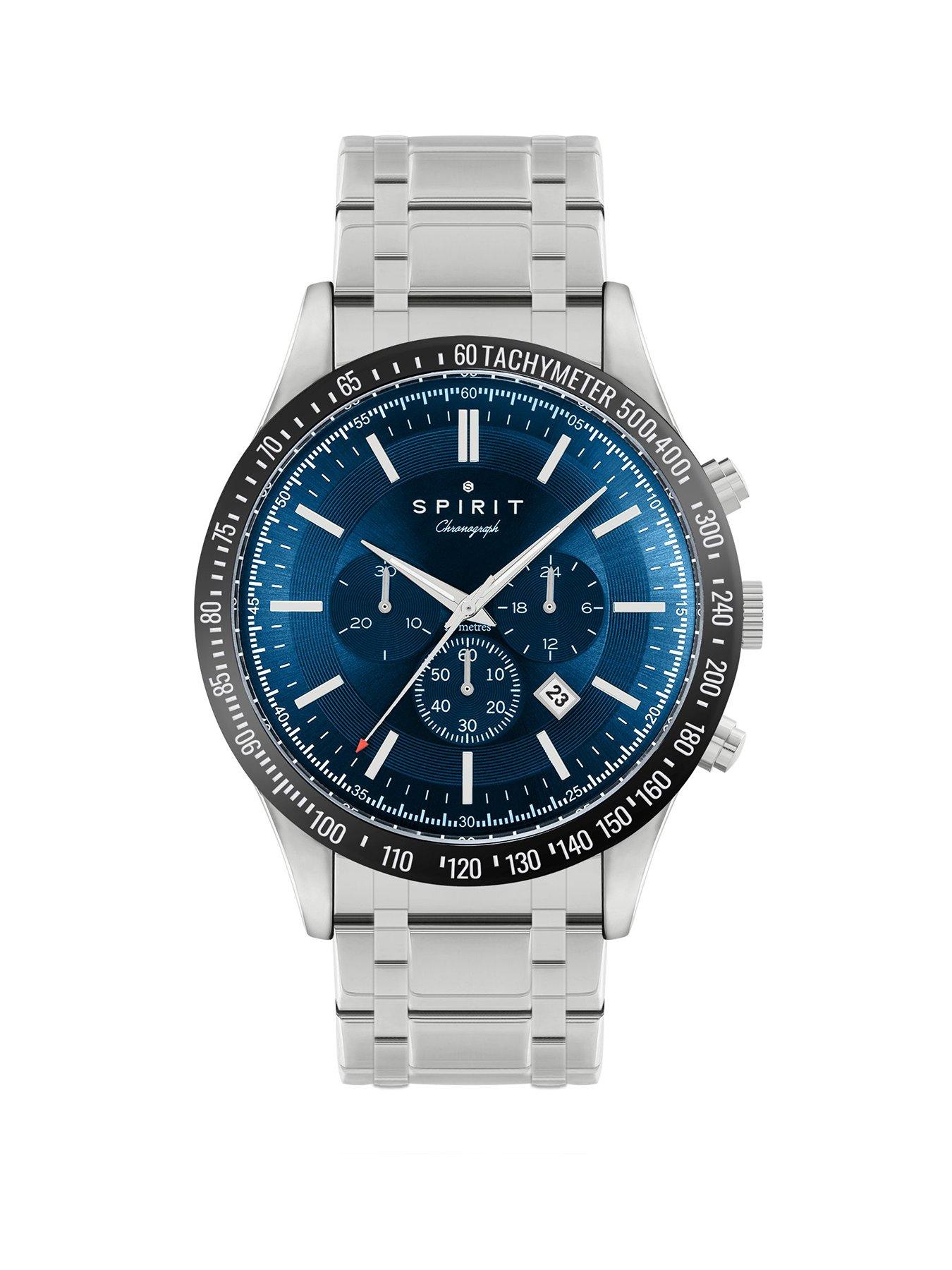 undefined Spirit Gents Tachymeter Polished Silver Bracelet Watch
