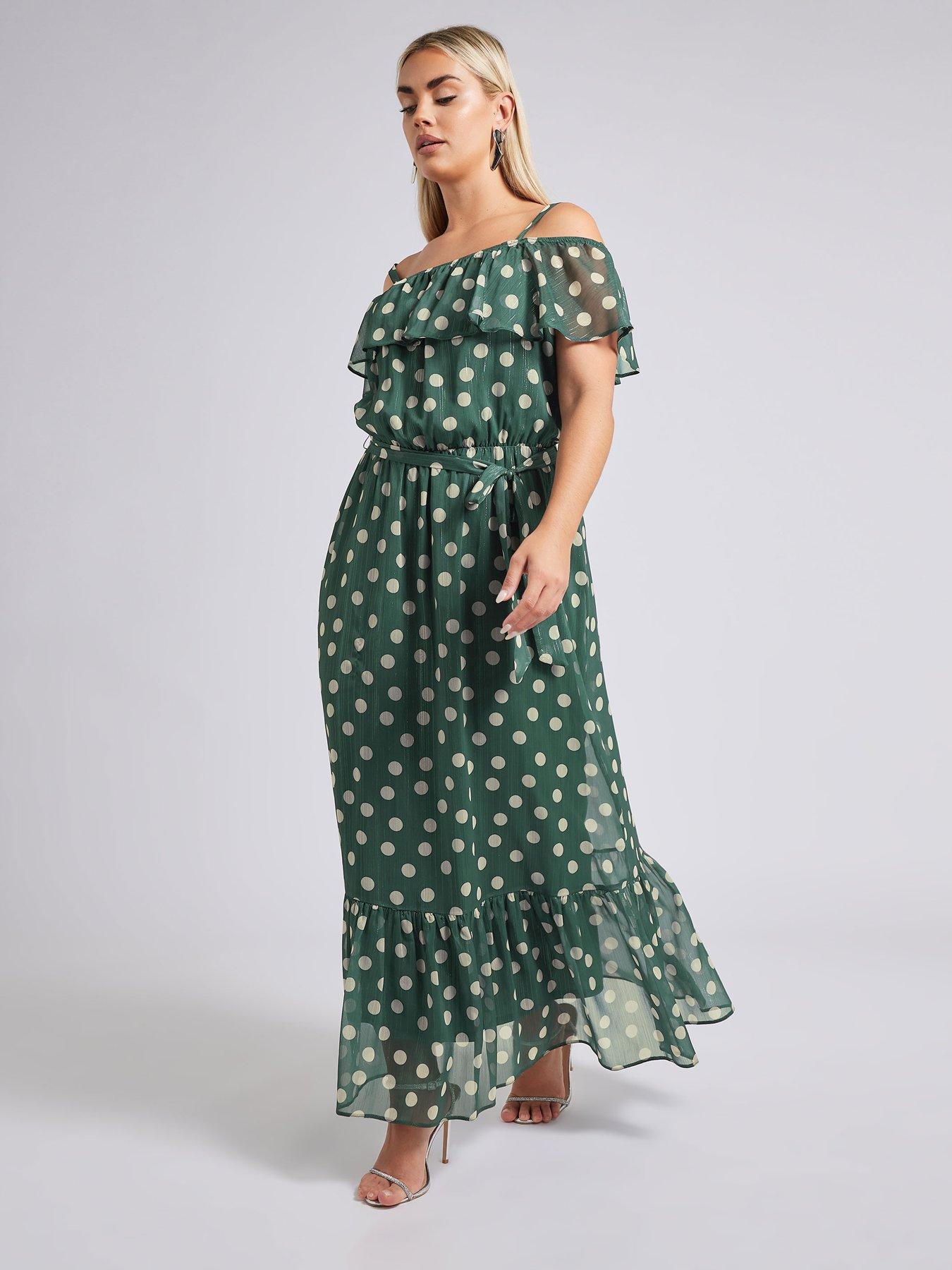 yours-curve-polka-dot-ruffle-maxi-dress-greenback