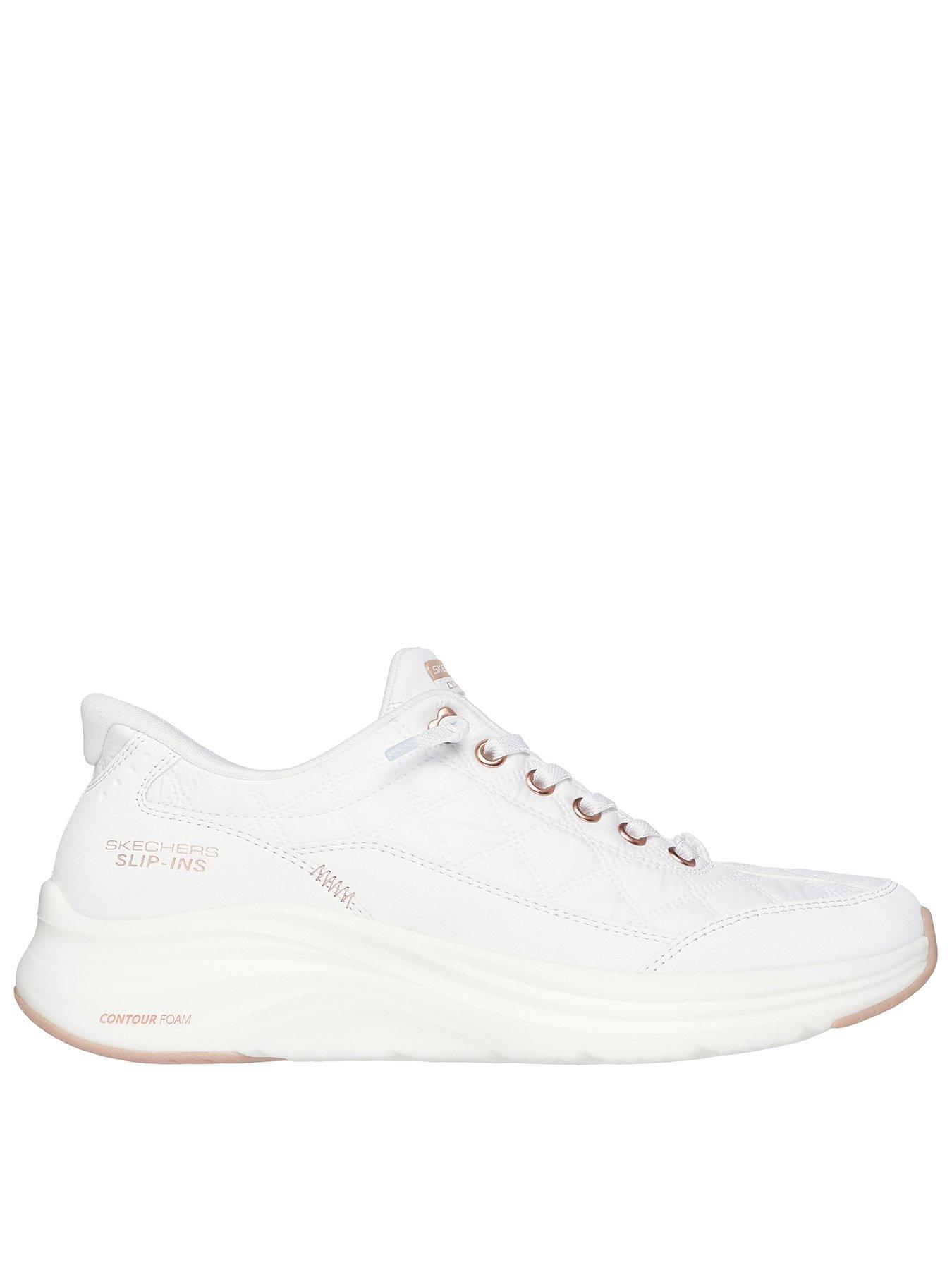 Skechers Contour Foam Golden Hour Cozy Fit Bungee Lace Slip-Ins Trainer - White