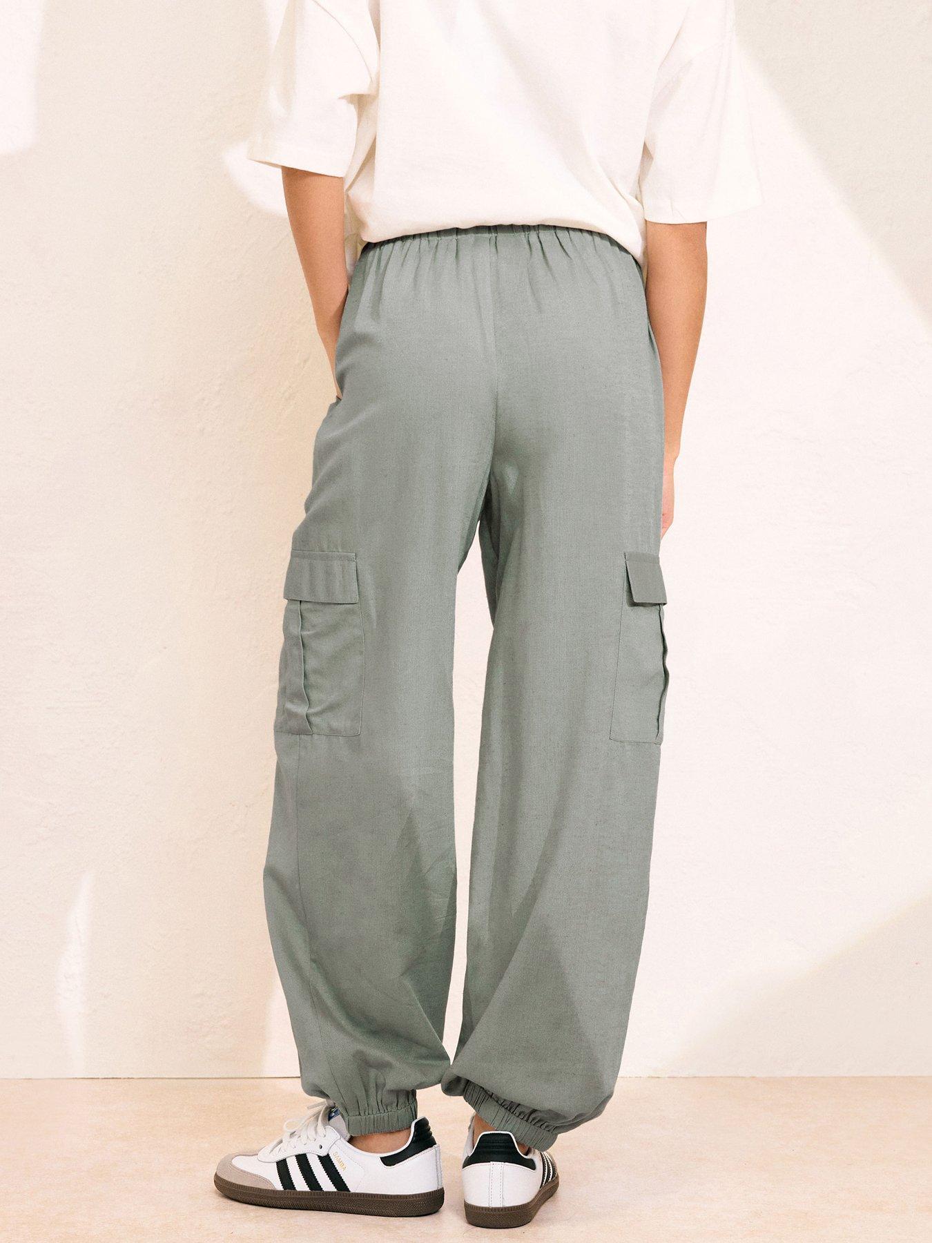 Image 2 of 4 of PixieGirl Petite Cuffed Cargo Trouser - Grey