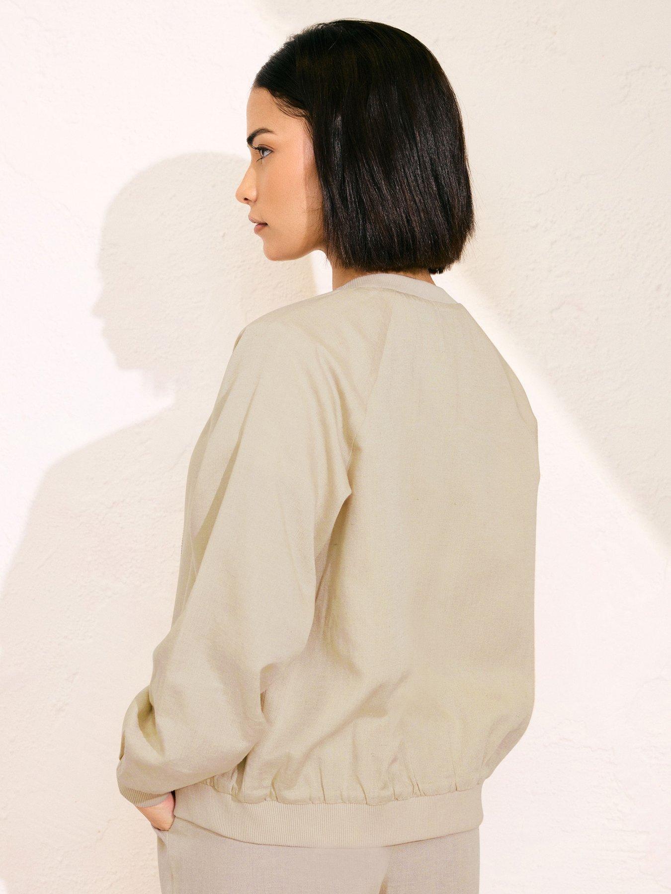 Image 2 of 4 of PixieGirl Petite Bomber Jacket - Natural