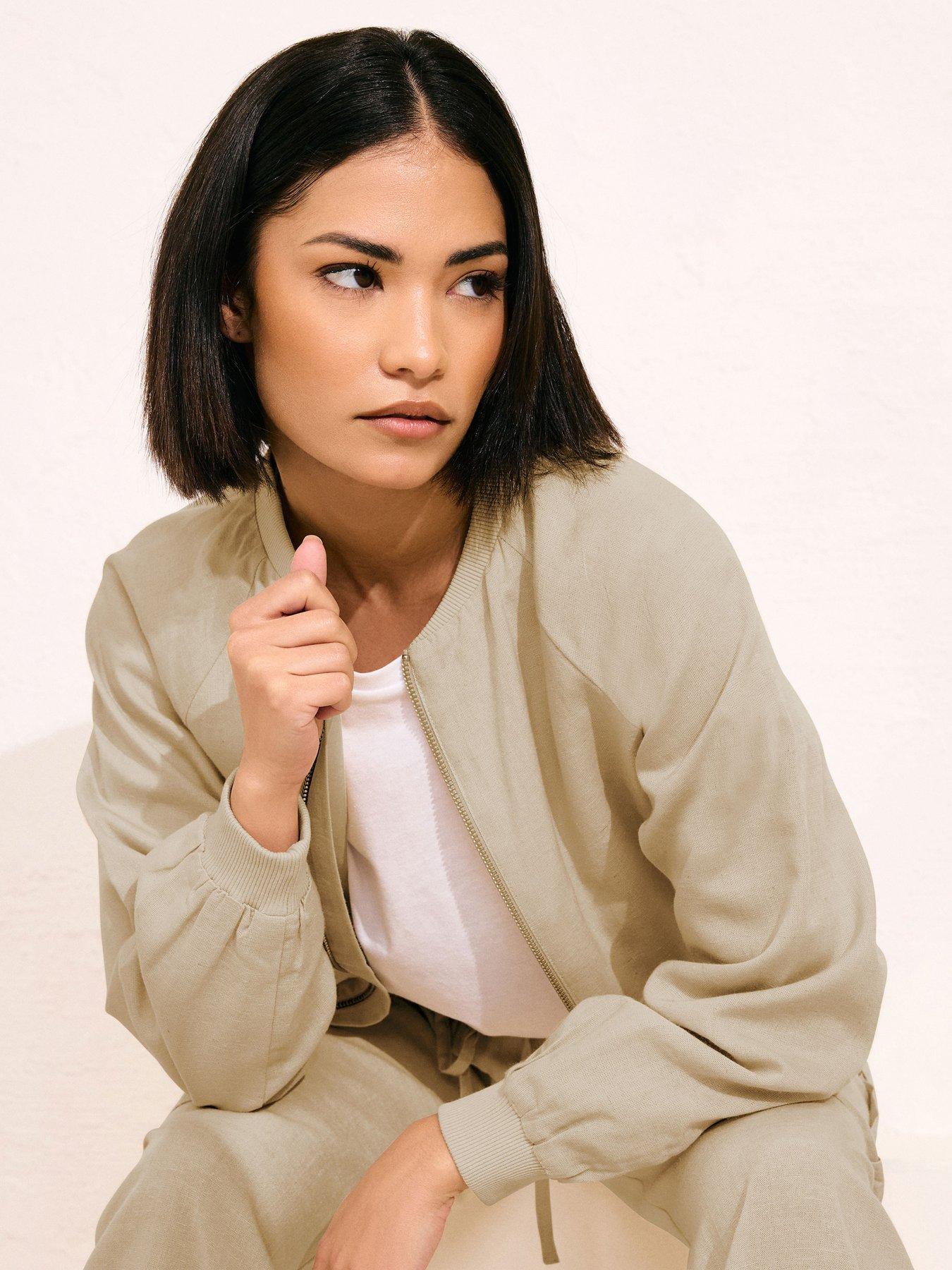 Image 4 of 4 of PixieGirl Petite Bomber Jacket - Natural