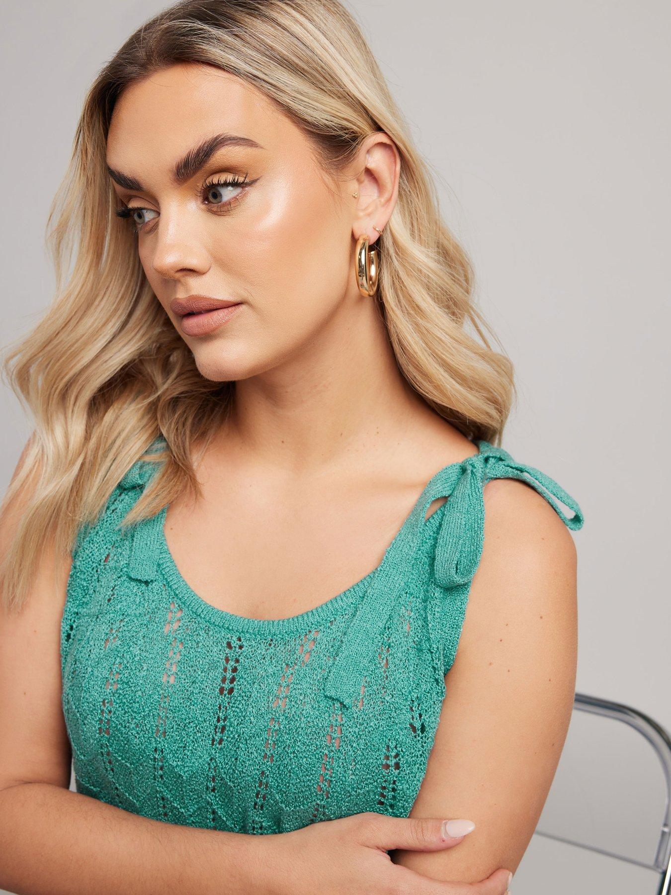 yours-curve-tie-detail-vest-teal-blueoutfit