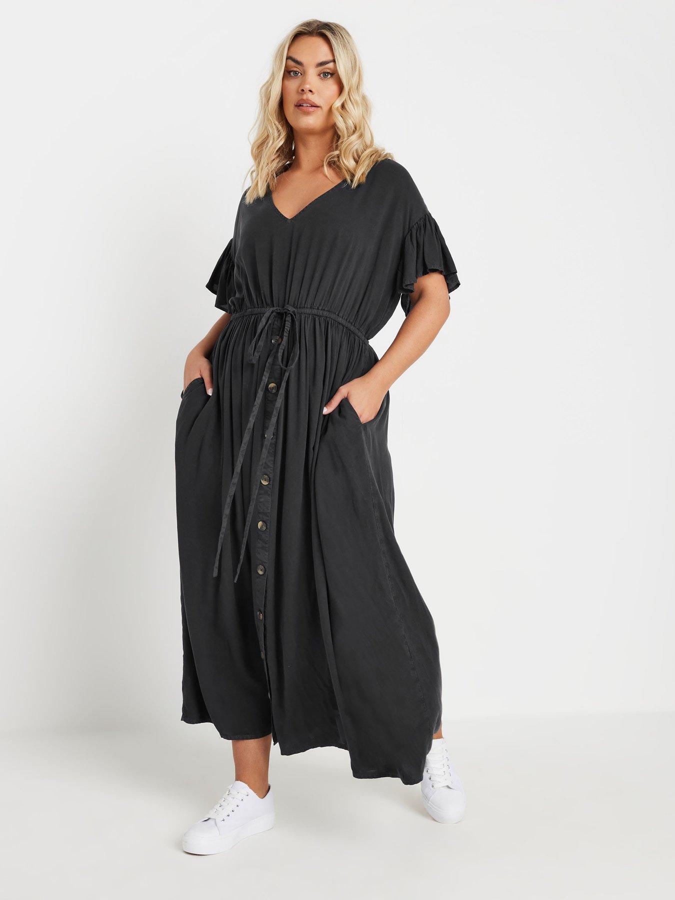 yours-curve-chambray-boho-dress-blackback