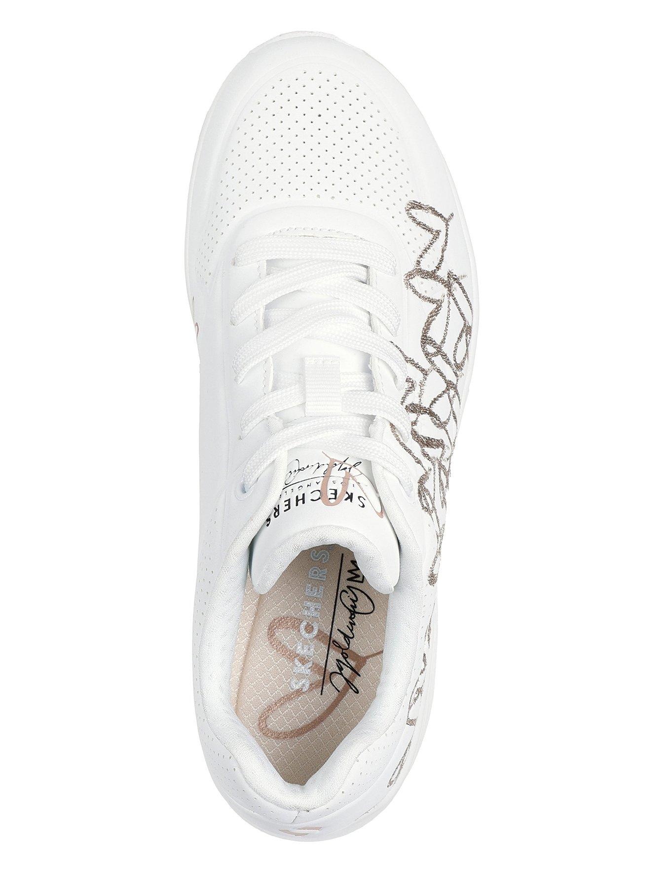 skechers-uno-golden-heart-wedge-trainer-whiteoutfit