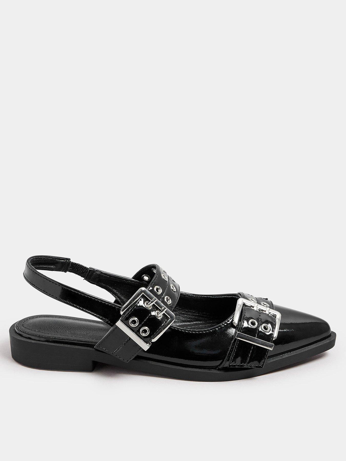 Image 1 of 4 of Yours Wide Fit Flat Pointed Buckle Pump