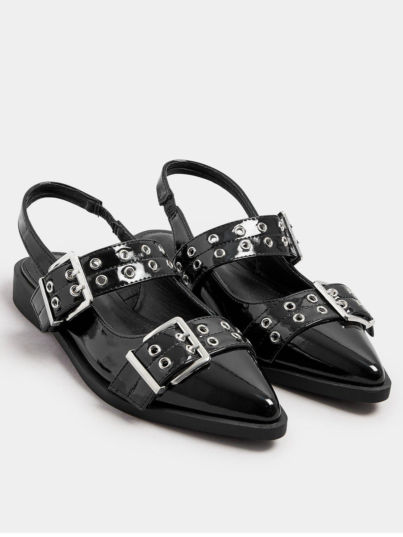 Image 2 of 4 of Yours Wide Fit Flat Pointed Buckle Pump