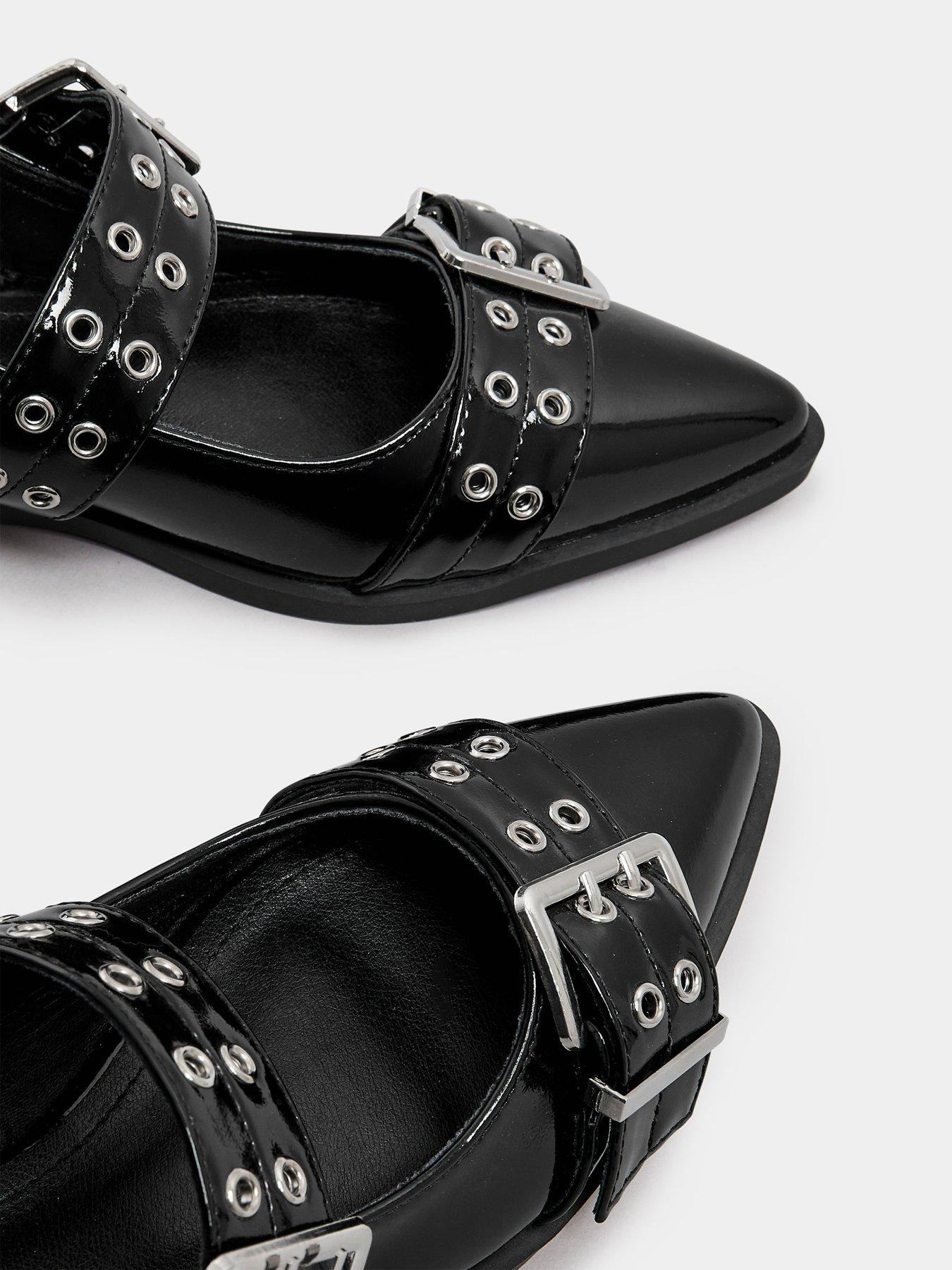 Image 4 of 4 of Yours Wide Fit Flat Pointed Buckle Pump