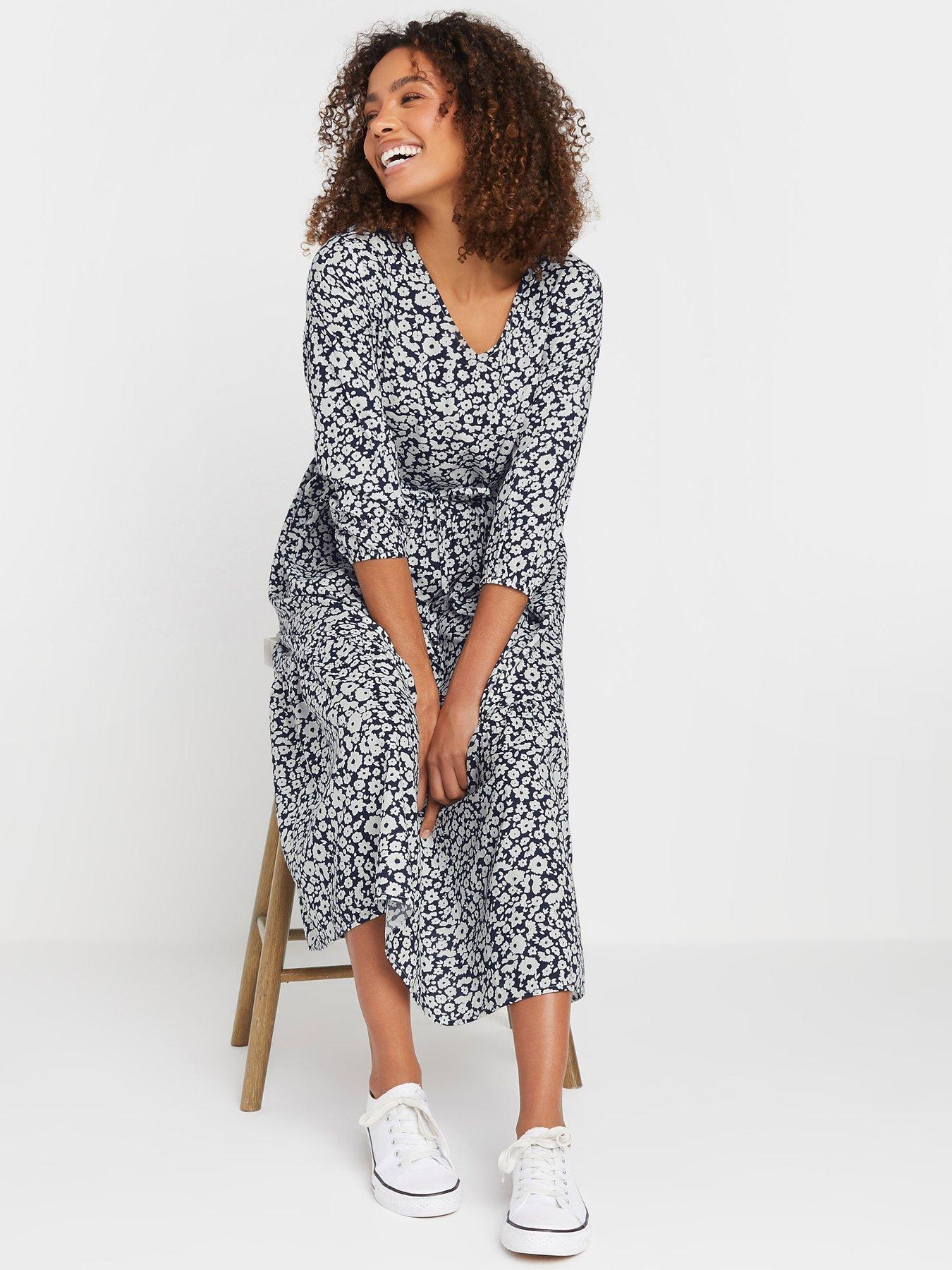 undefined Tiered Midi Dress - Blue
