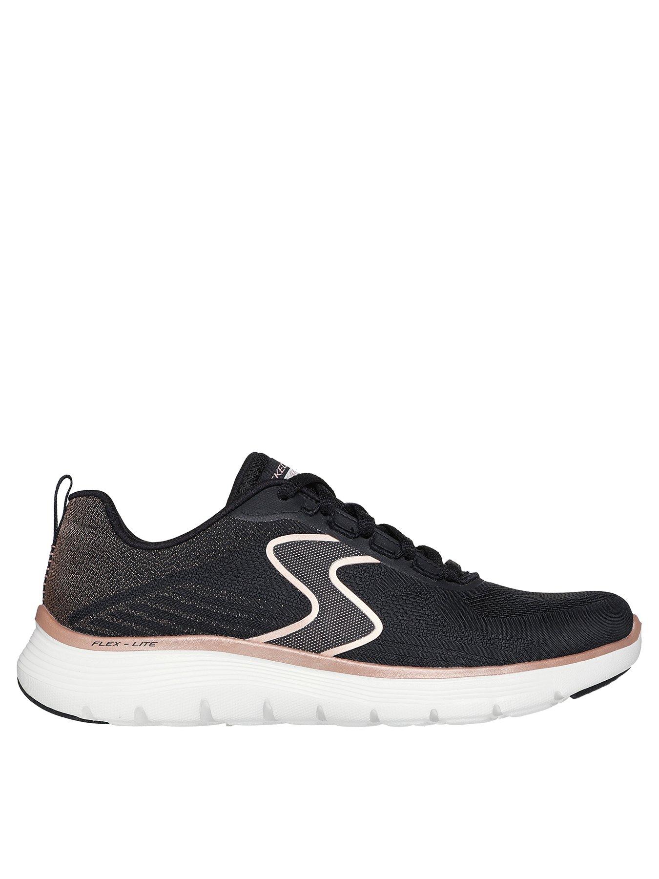 skechers-flex-appeal-50-luxe-glow-lace-up-trainer-black-mesh