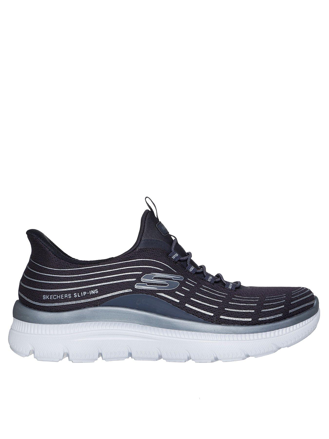 skechers-summits-plus-soft-lyster-bungee-lace-slip-ins-trainer-charcoal-mesh