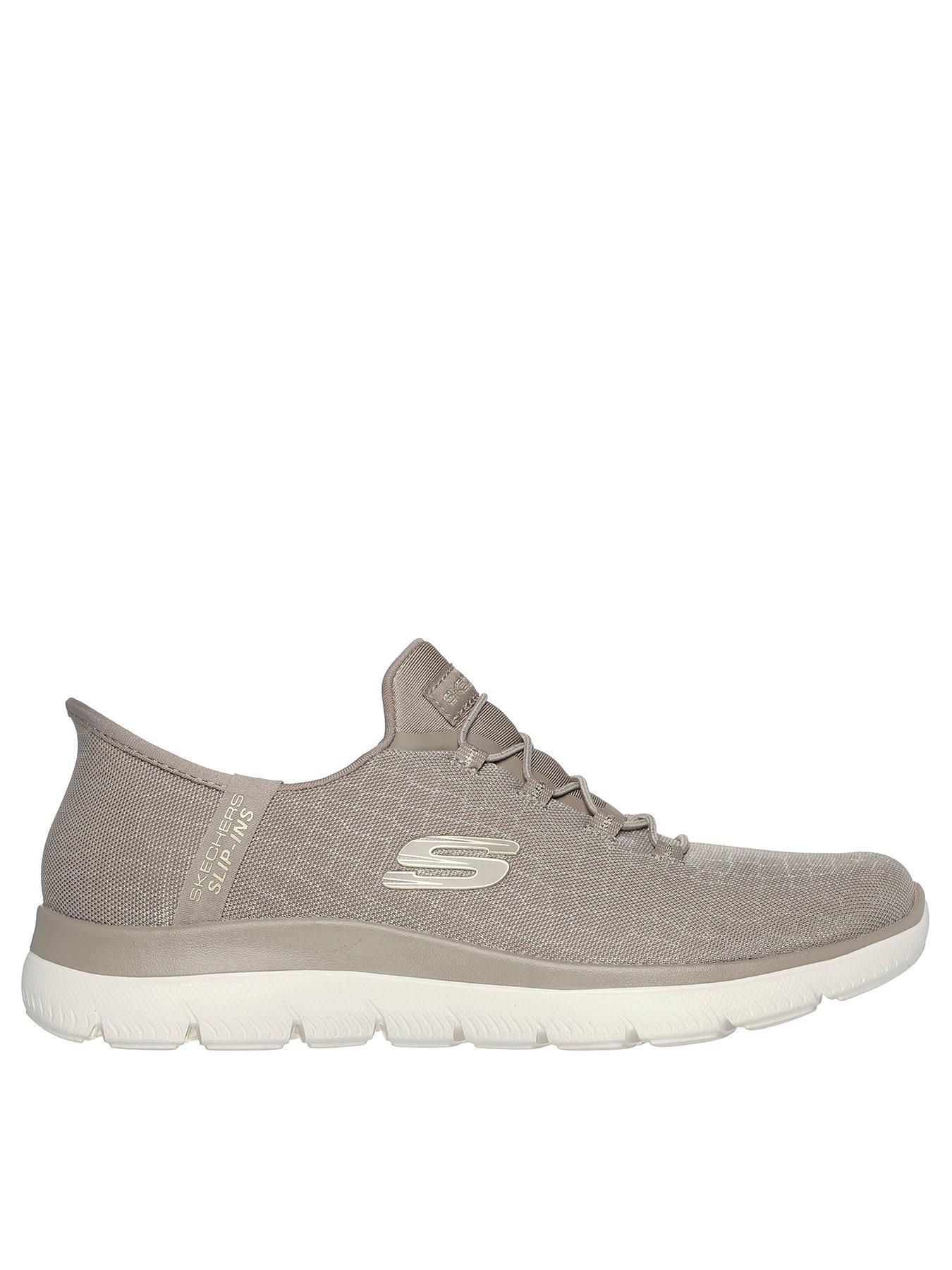 skechers-summits-classy-night-bungee-lace-slip-ins-trainer-taupe