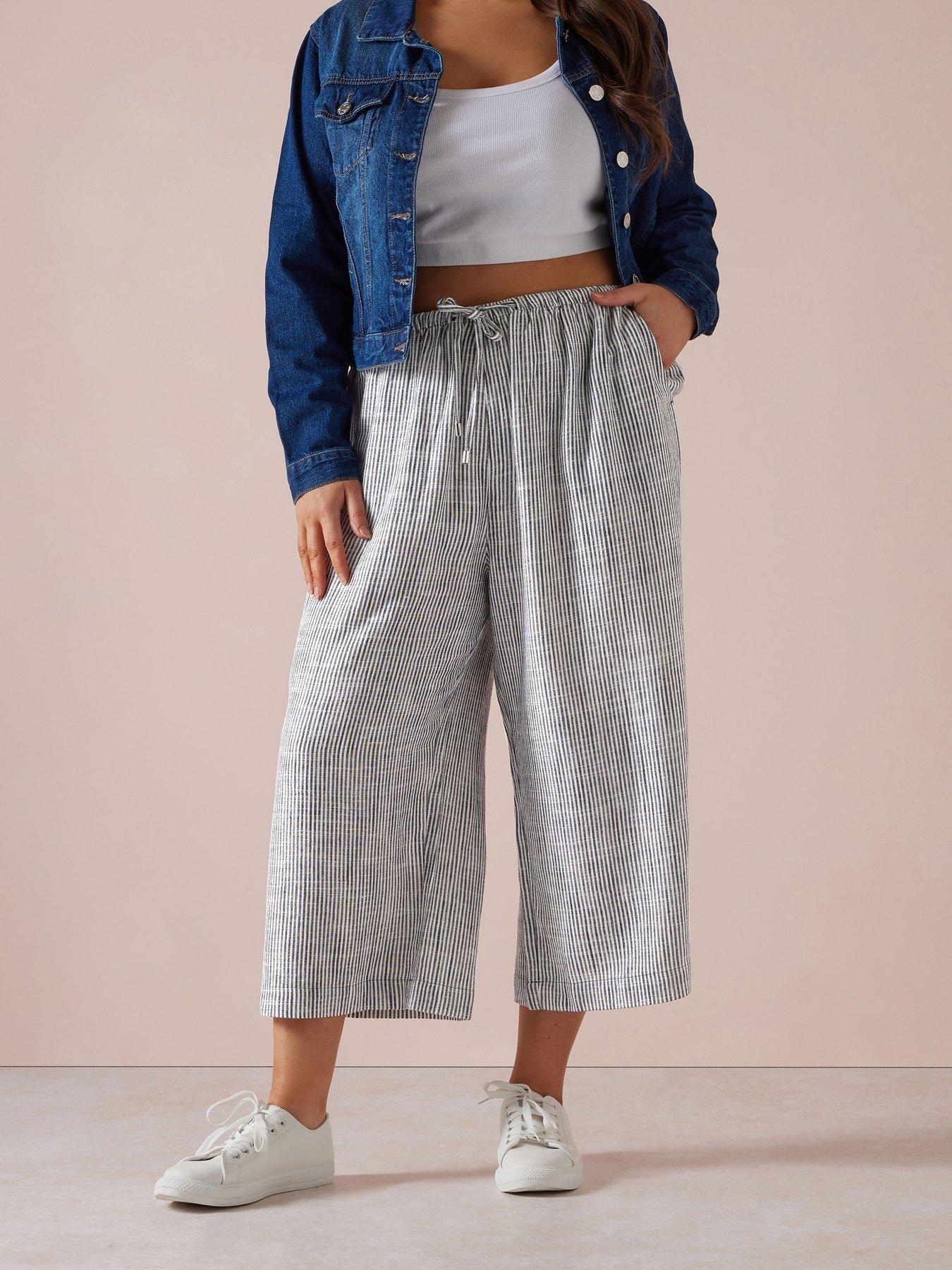 yours-curve-wide-leg-linen-crop-trouser