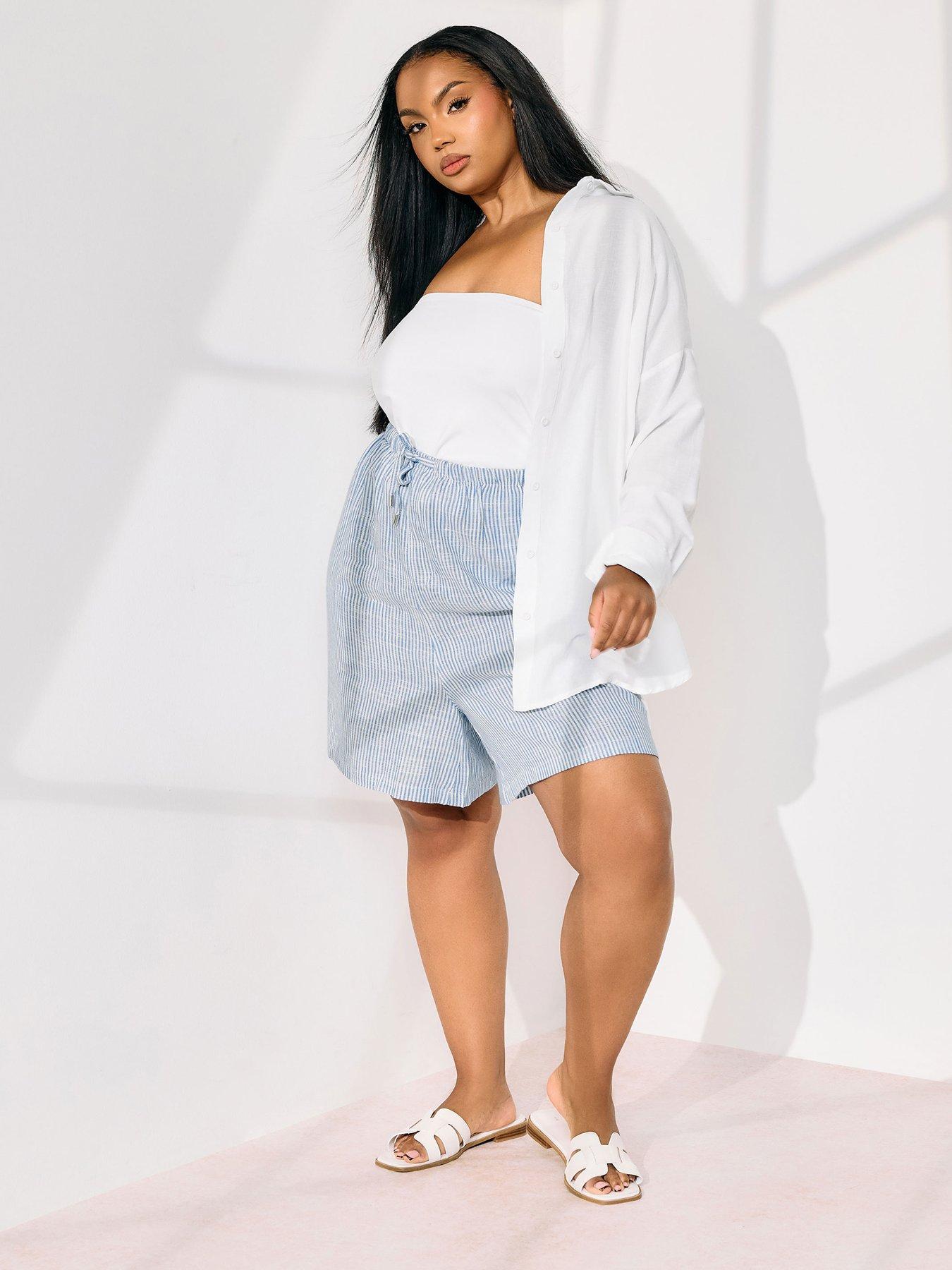 yours-curve-linen-stripe-shortback