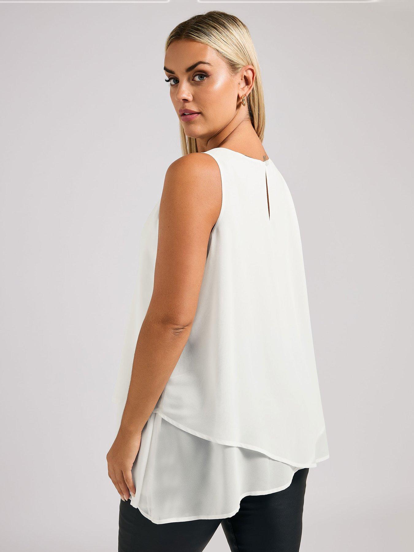 Image 2 of 4 of Yours Curve Layered Top - White