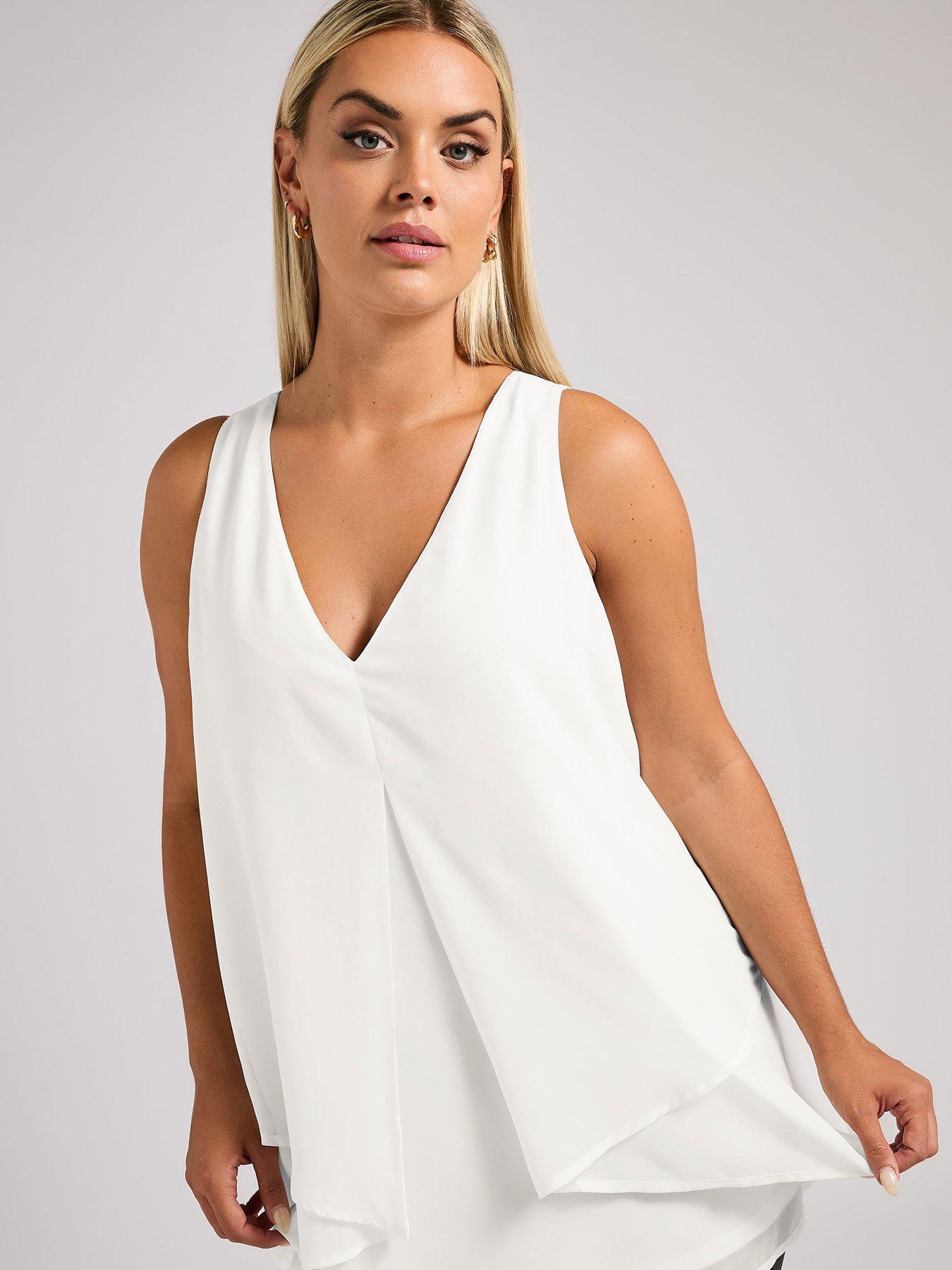 Image 4 of 4 of Yours Curve Layered Top - White