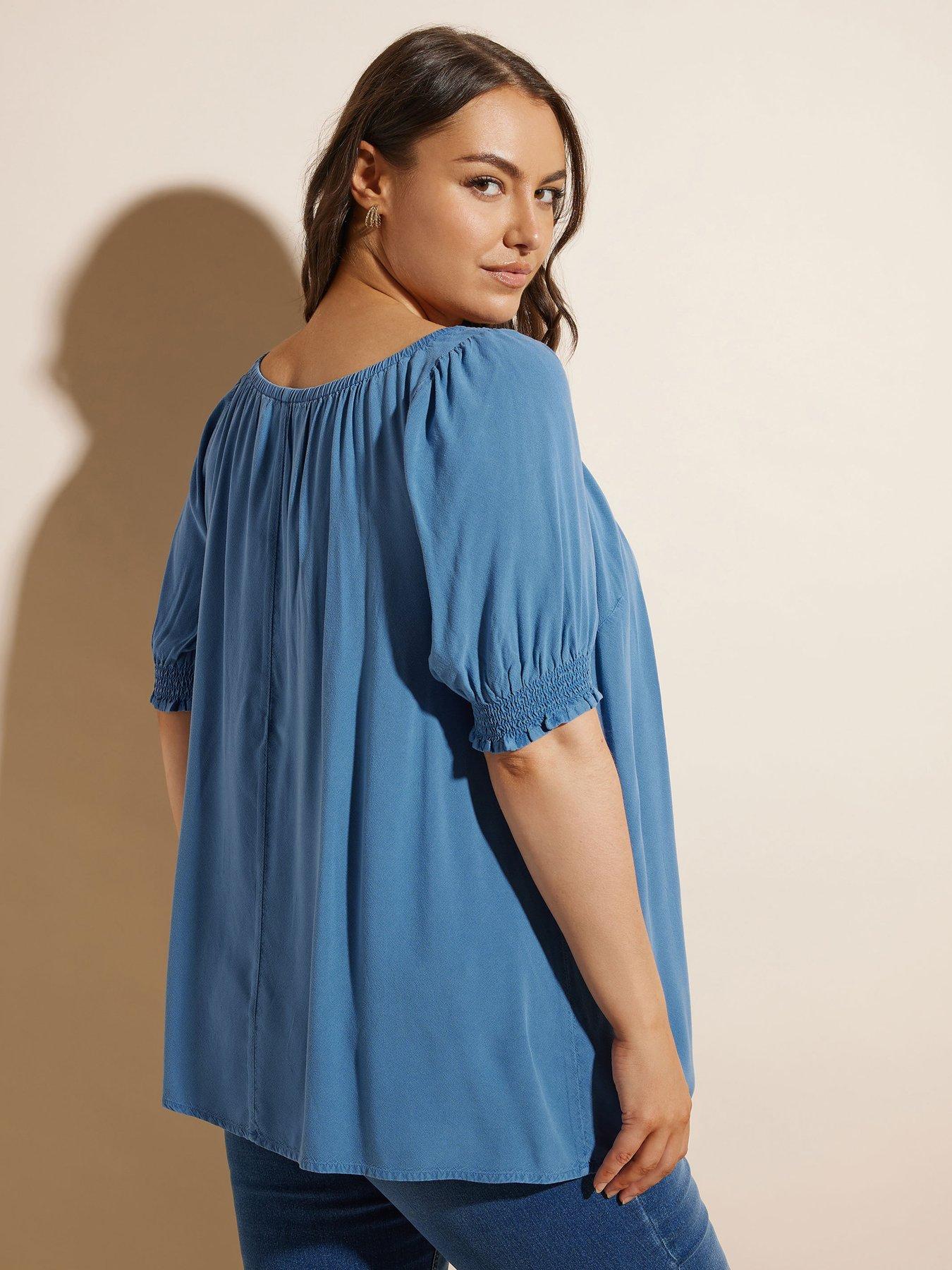 yours-curve-gypsy-top-bluestillFront