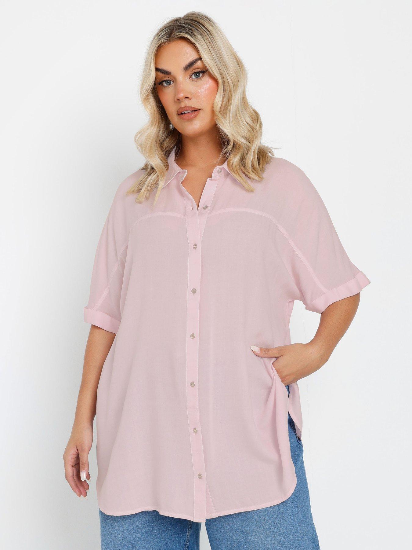 Image of Yours Curve Short Sleeve Chambray Shirt
