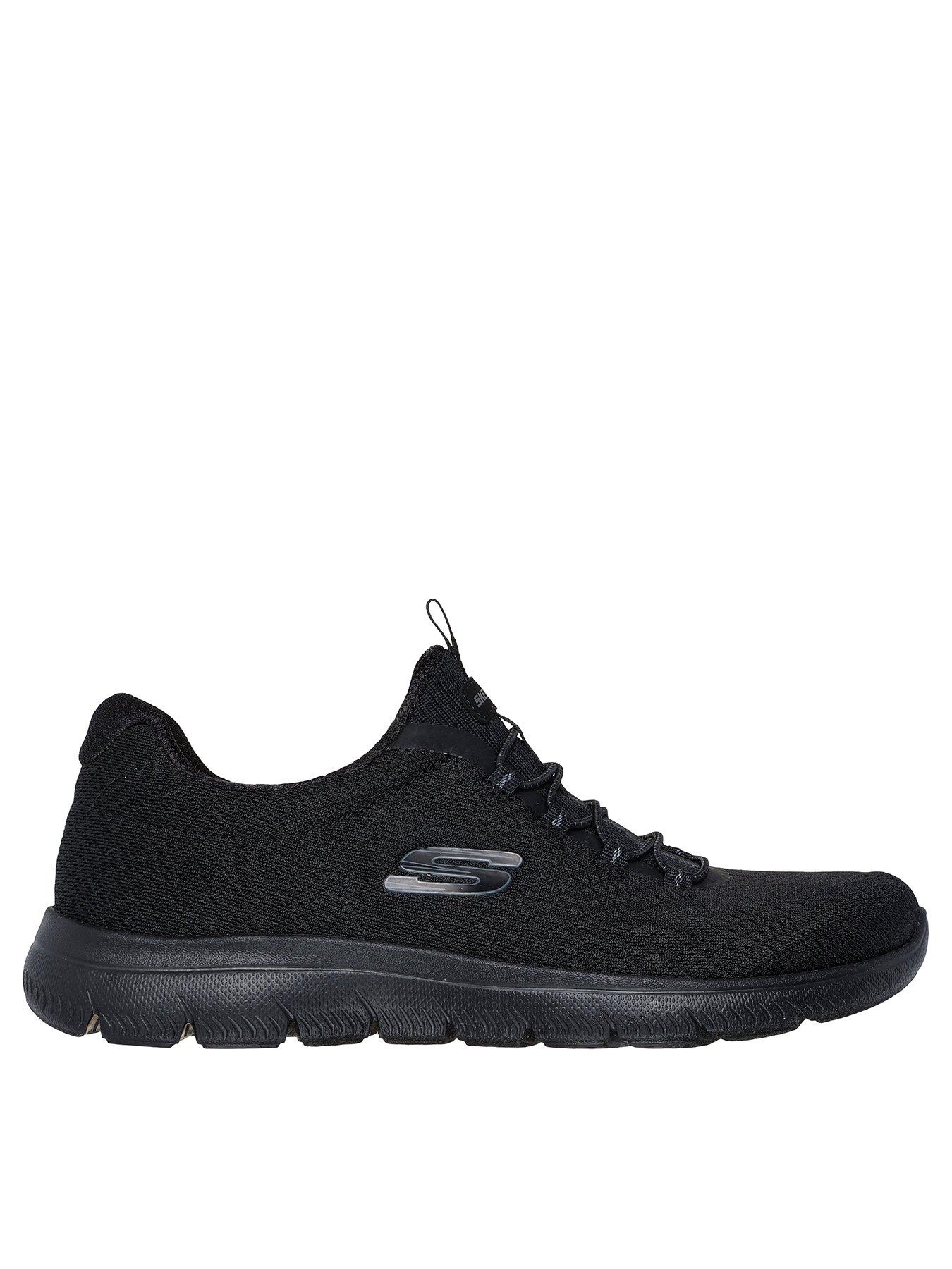 Skechers Summits Summer Blush Bungee Lace Slip-on Trainer - Black Mesh