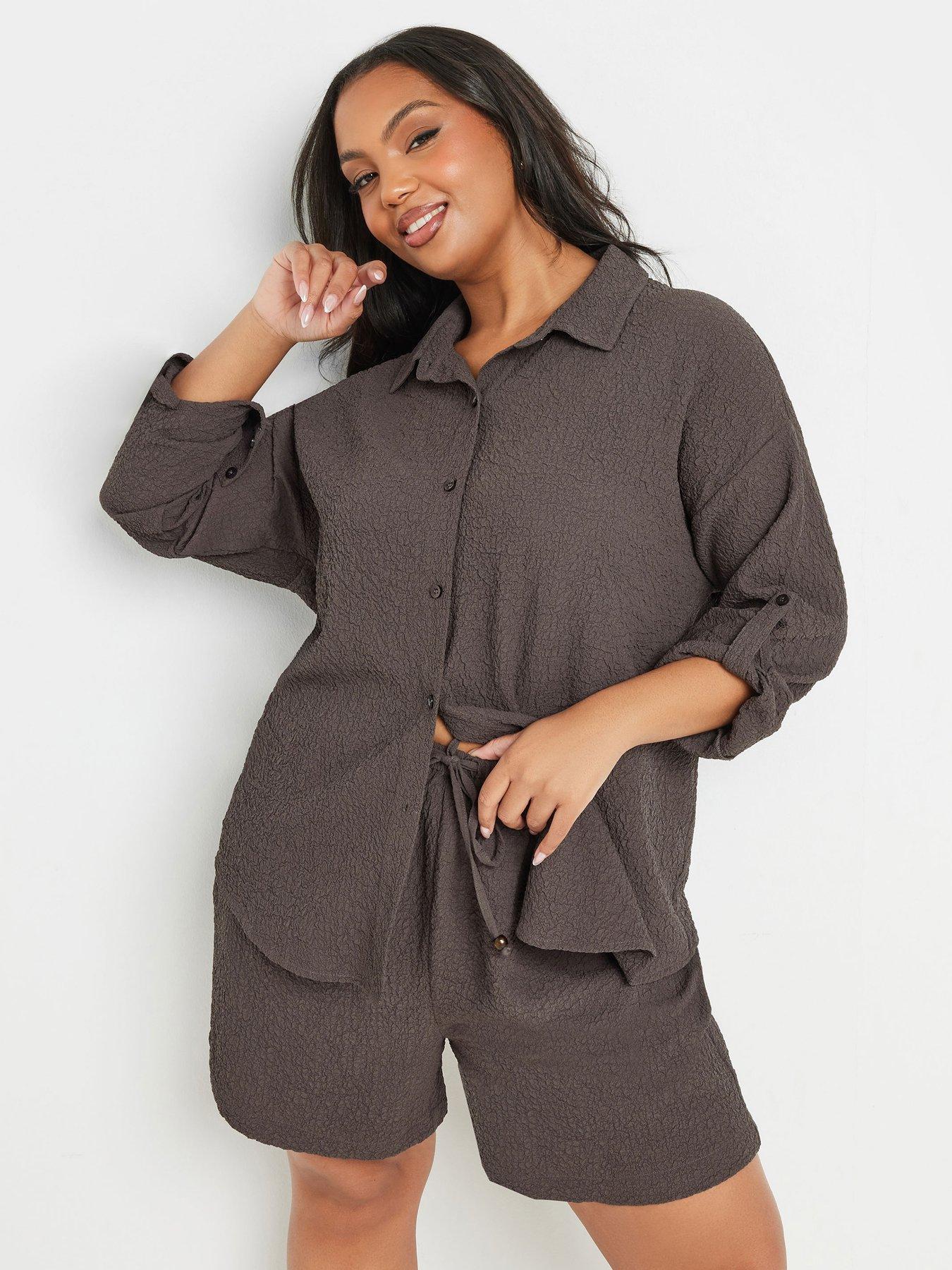 yours-curve-textured-long-sleeve-shirt-co-ord