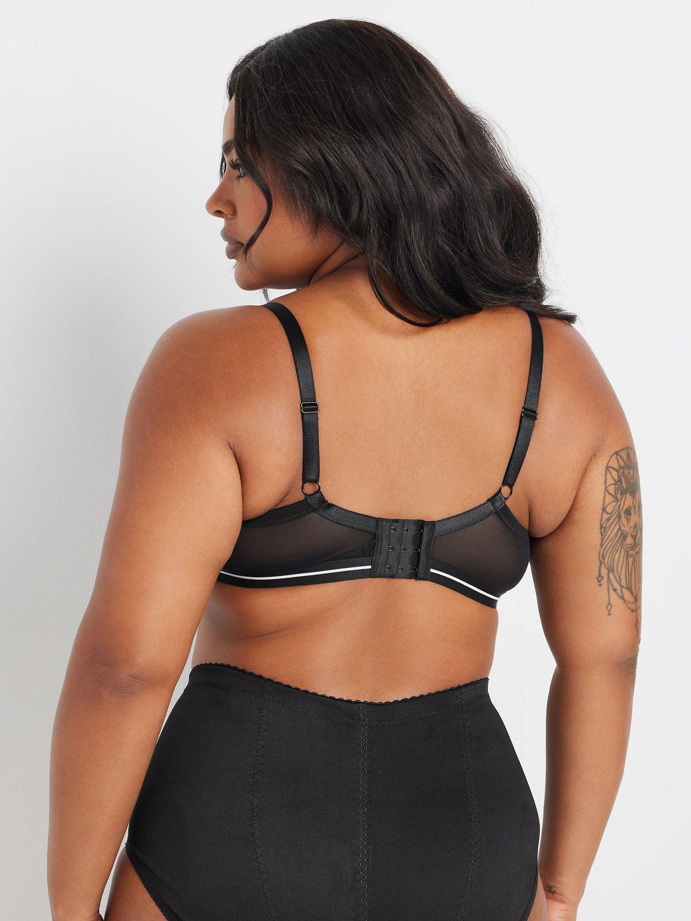 Image 2 of 4 of Yours Curve 2 Pack Padded Plunge Bra - Black/Pink