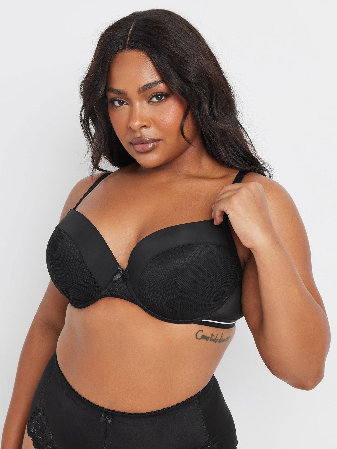 Image 3 of 4 of Yours Curve 2 Pack Padded Plunge Bra - Black/Pink
