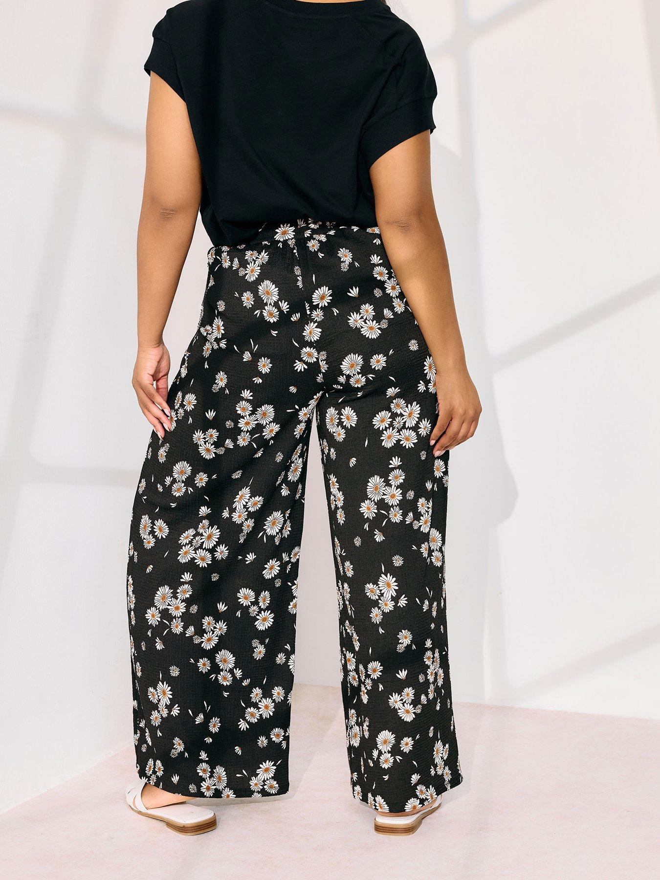 yours-curve-jersey-print-wide-leg-trouser-blackstillFront