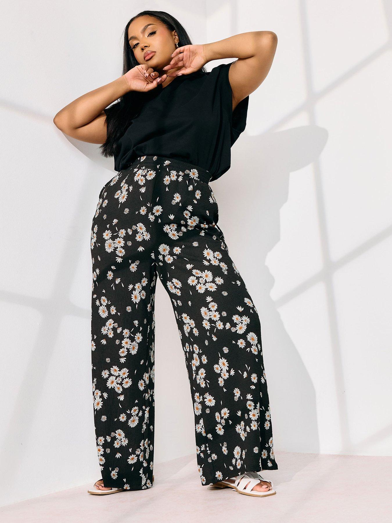 yours-curve-jersey-print-wide-leg-trouser-blackback