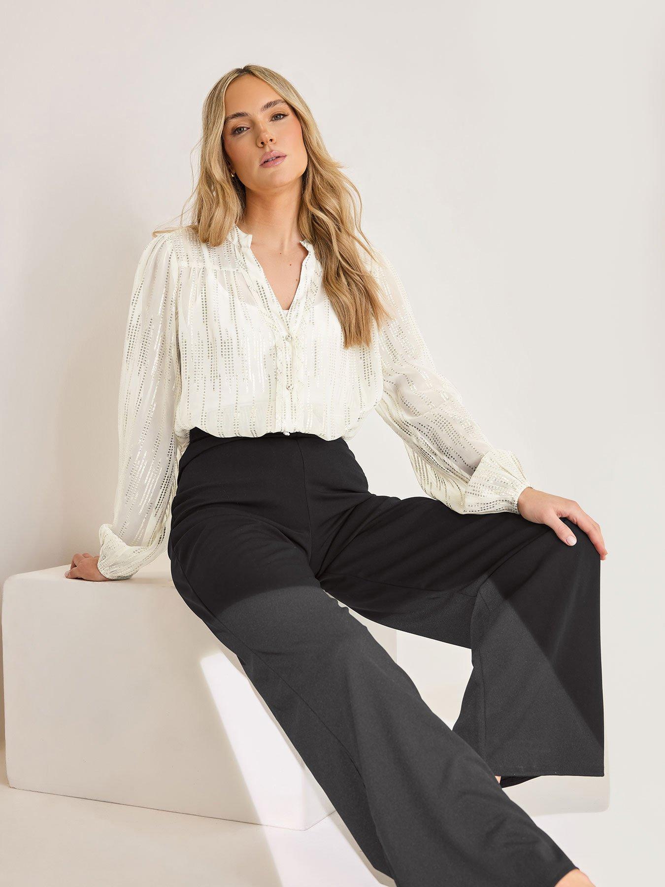 Image 1 of 4 of Long Tall Sally Jacquard Blouse - White