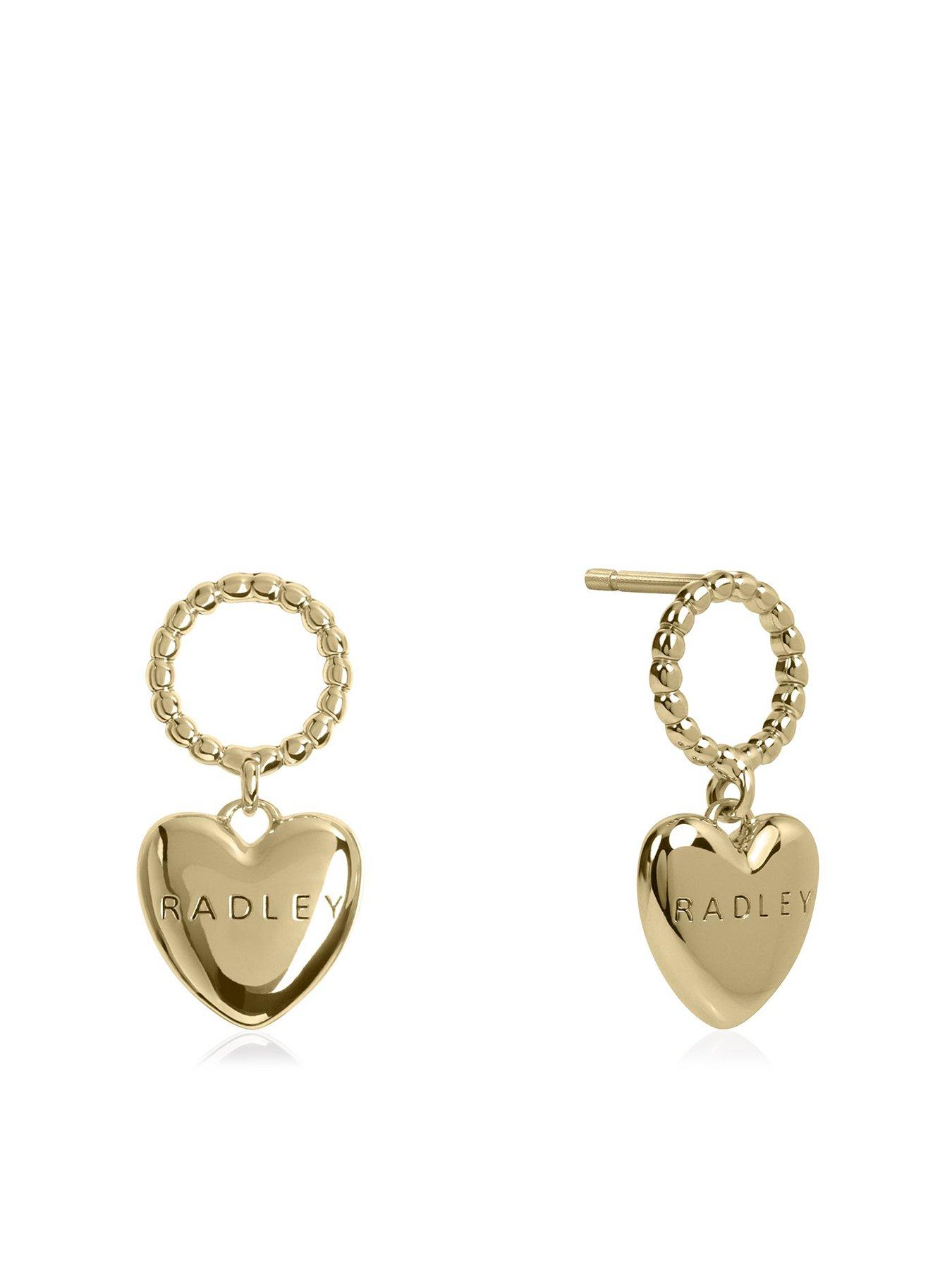 Radley Radley 18ct Gold Plated Hanging Heart Earrings