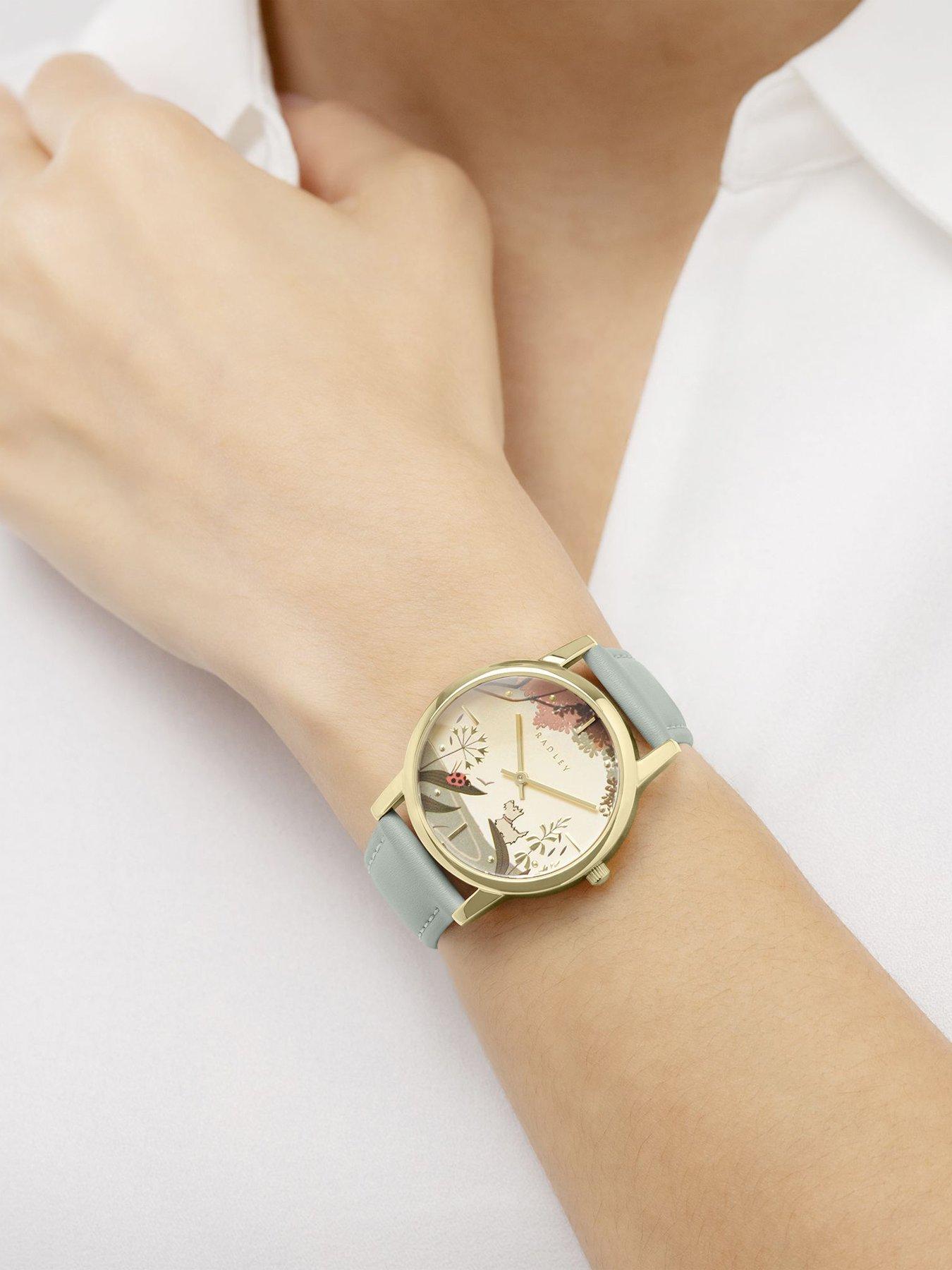 Image 3 of 4 of Radley Radley Gold Plated 35mm Artichoke Leather Strap