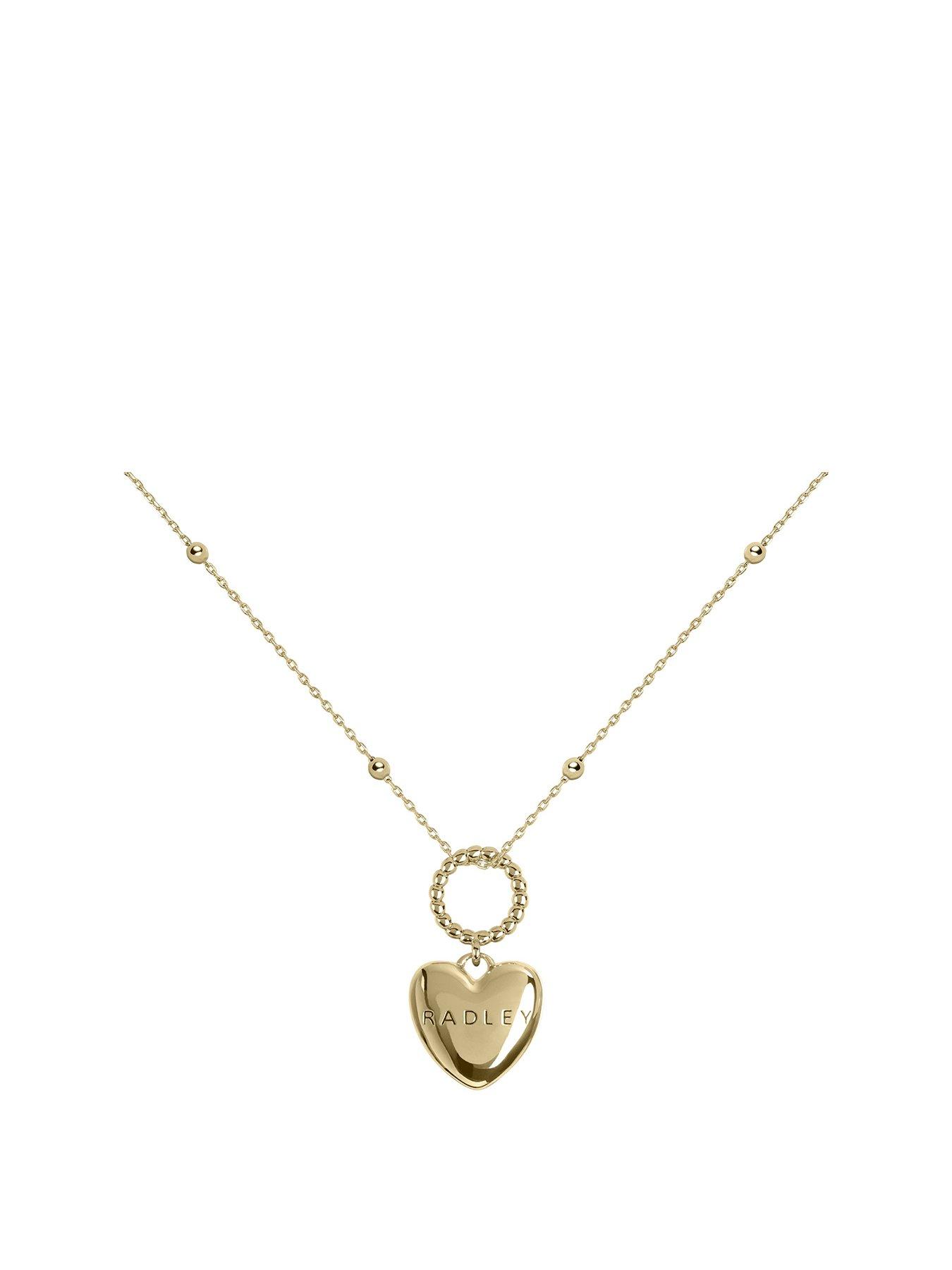 Image 1 of 6 of Radley Radley 18ct Gold Plated Hanging Heart Pendant Necklace