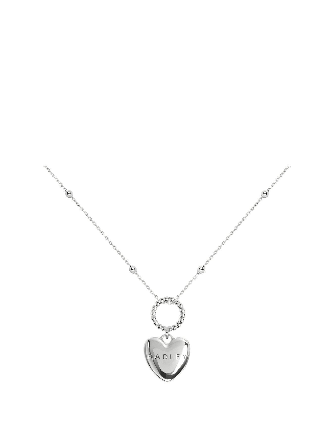 Radley Radley Silver Plated Hanging Heart Pendant Necklace