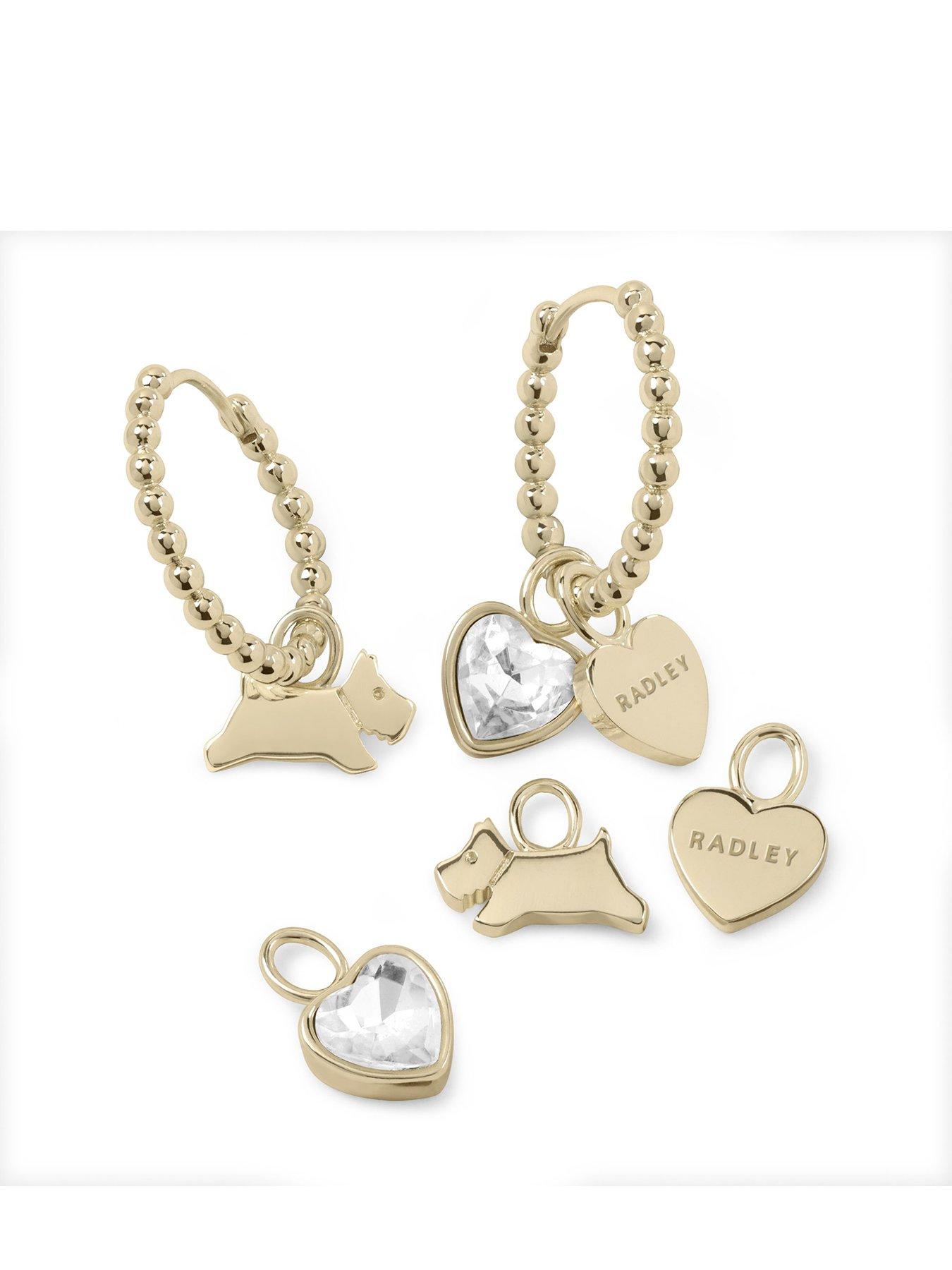 Radley Radley 18ct Gold Plated Bobble Hoop Earring and Charm Set