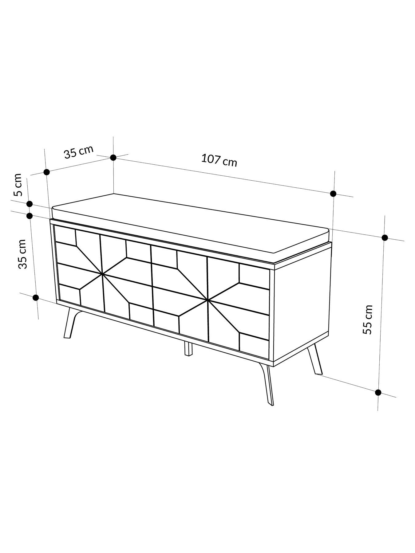 Image 6 of 7 of Decortie Dune Hallway Storage Bench - White