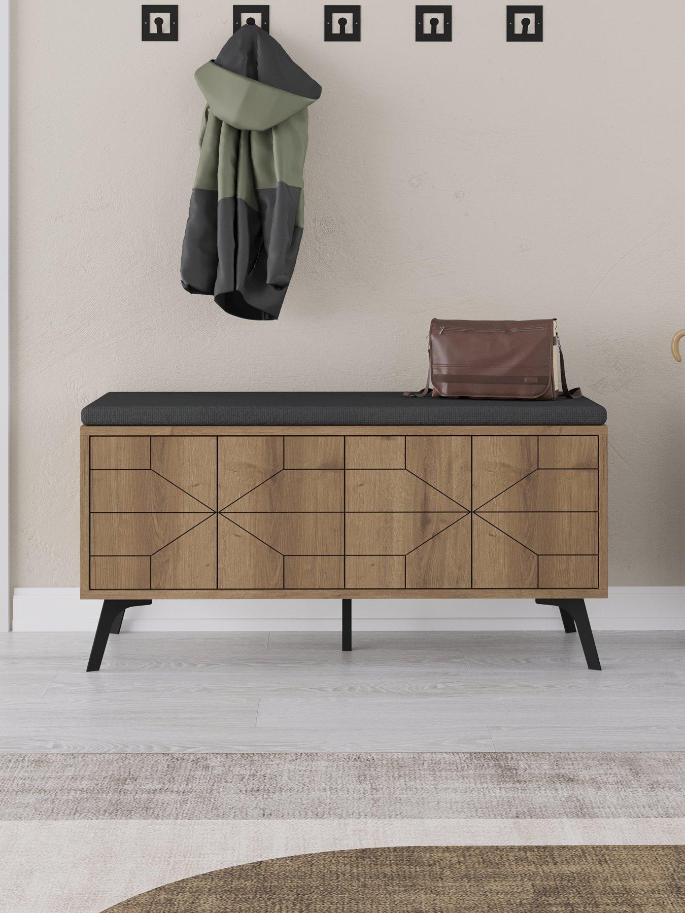 Decortie Dune Hallway Storage Bench - White