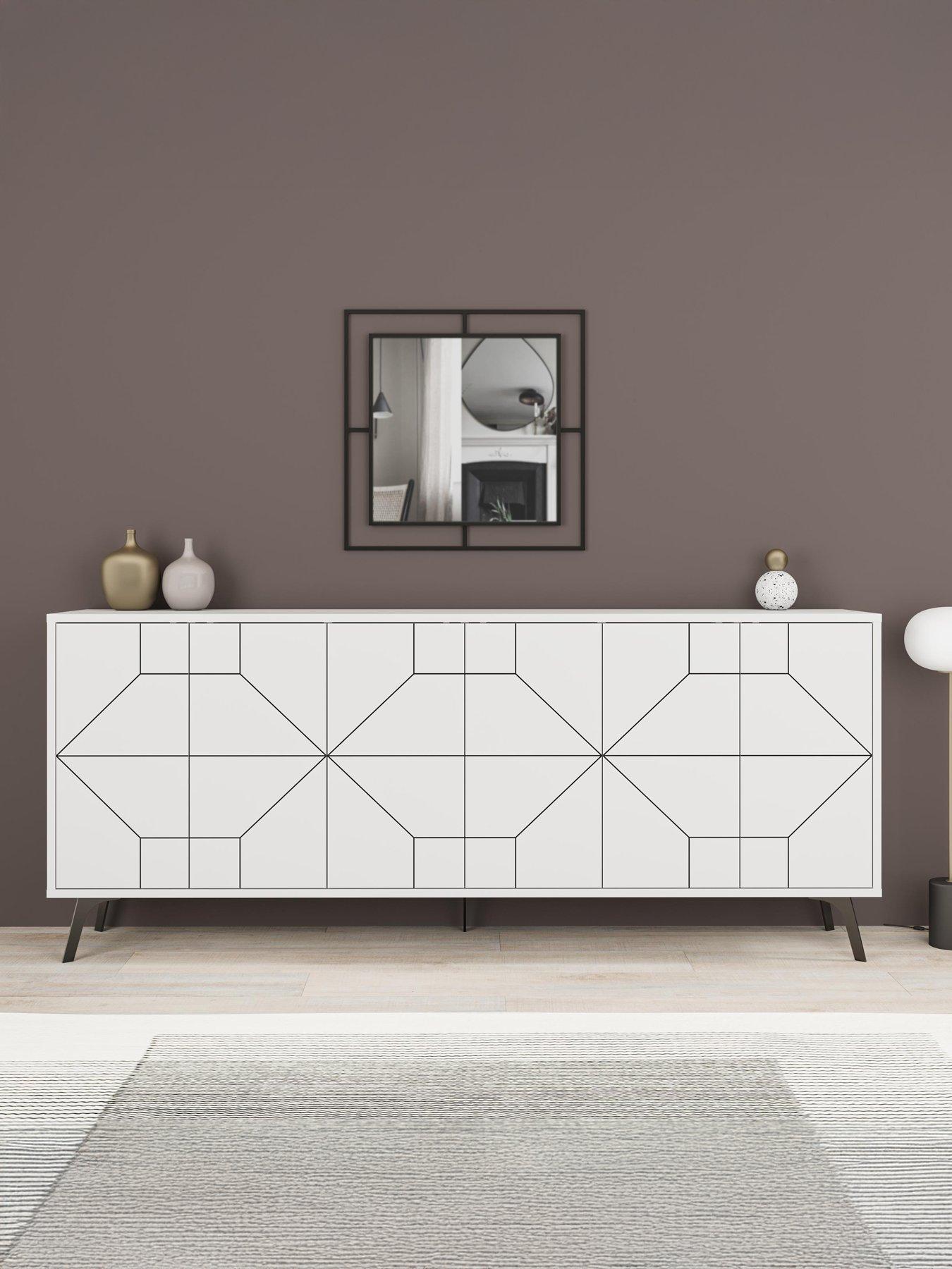 undefined Dune Large 6 Door Sideboard - White
