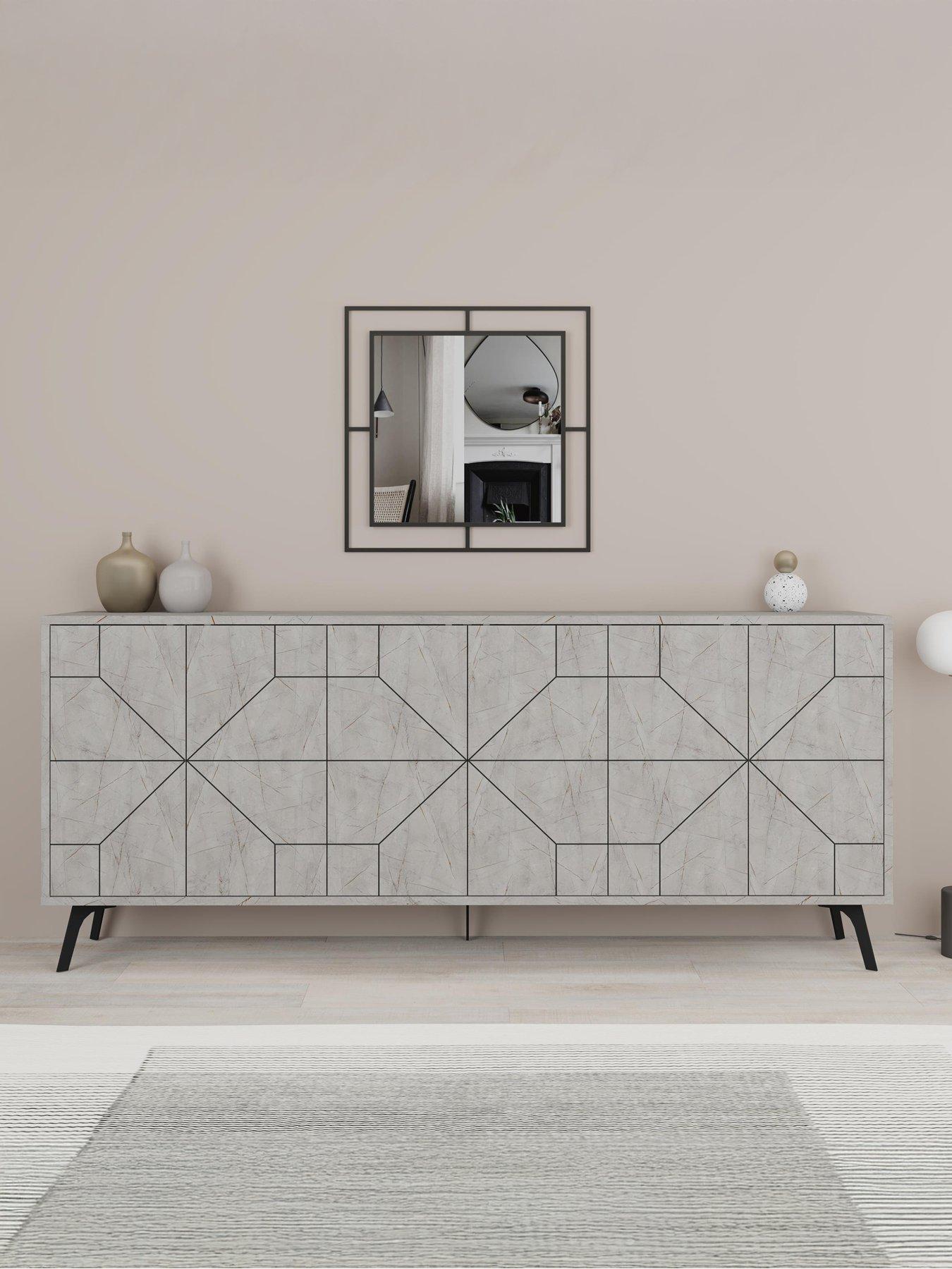 Decortie Dune Large 6 Door Sideboard - White