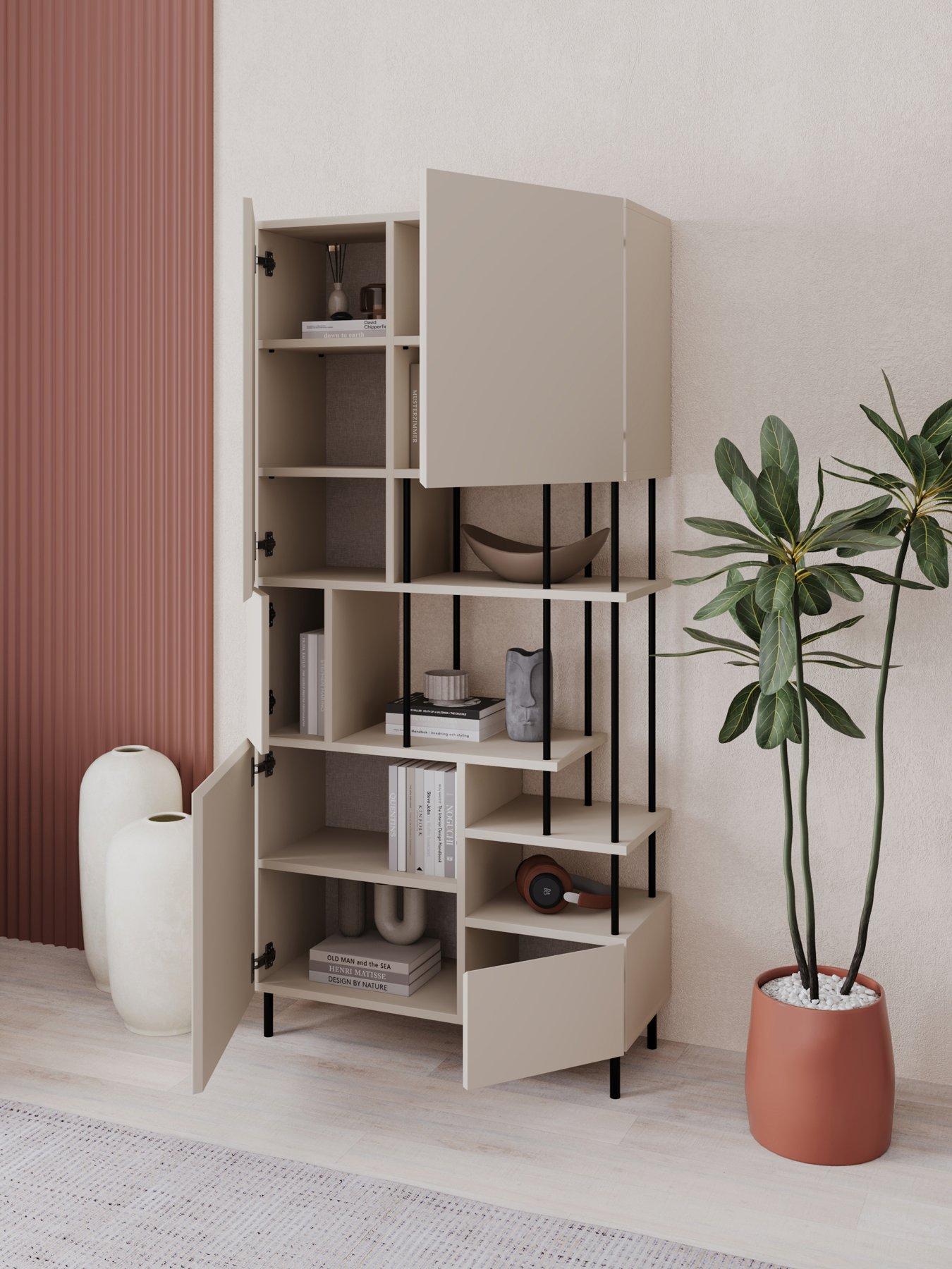 Image 4 of 7 of Decortie Key Bookcase / Display Cabinet - Sandstone