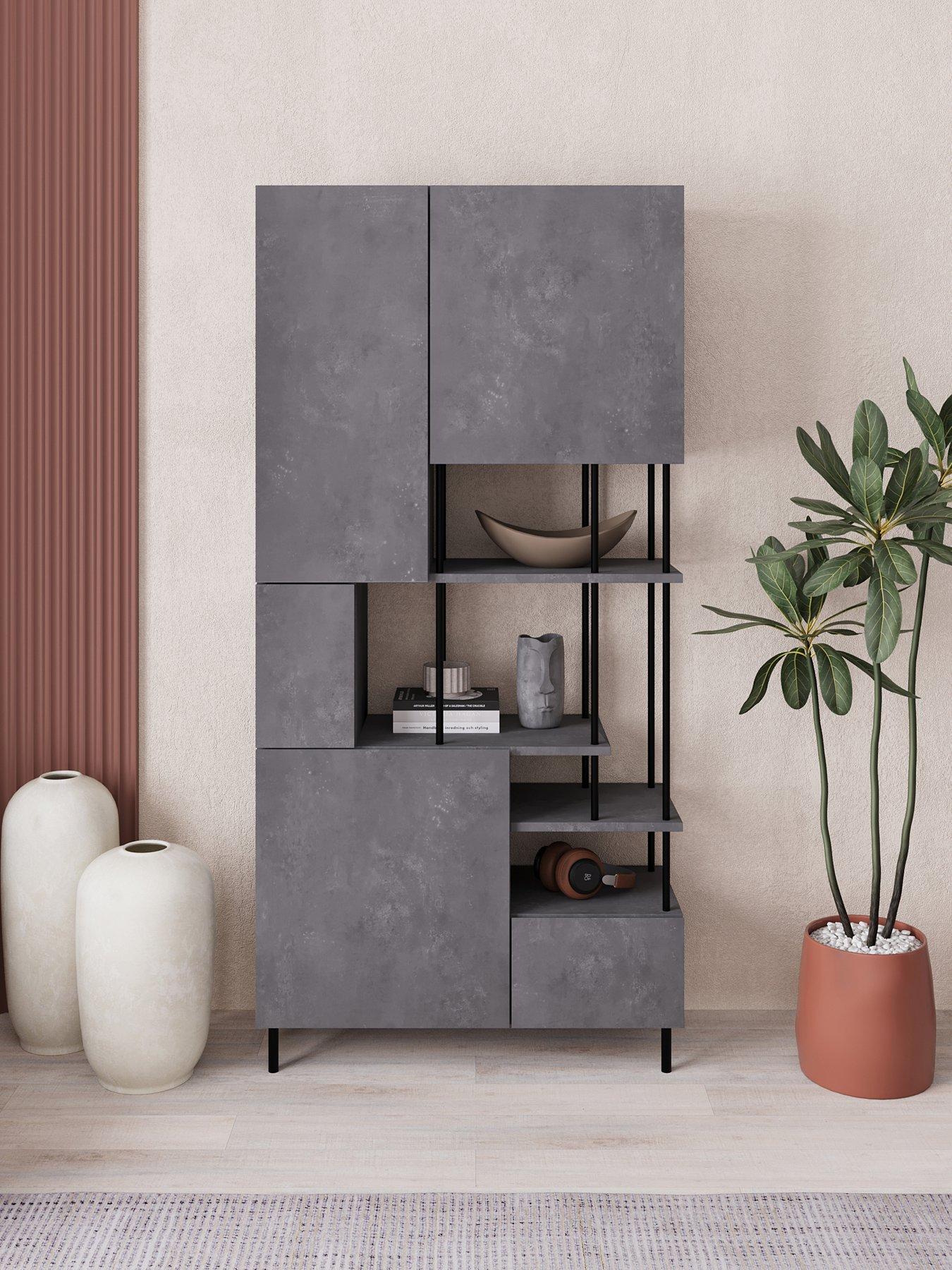 Decortie Key Bookcase / Display Cabinet - Sandstone