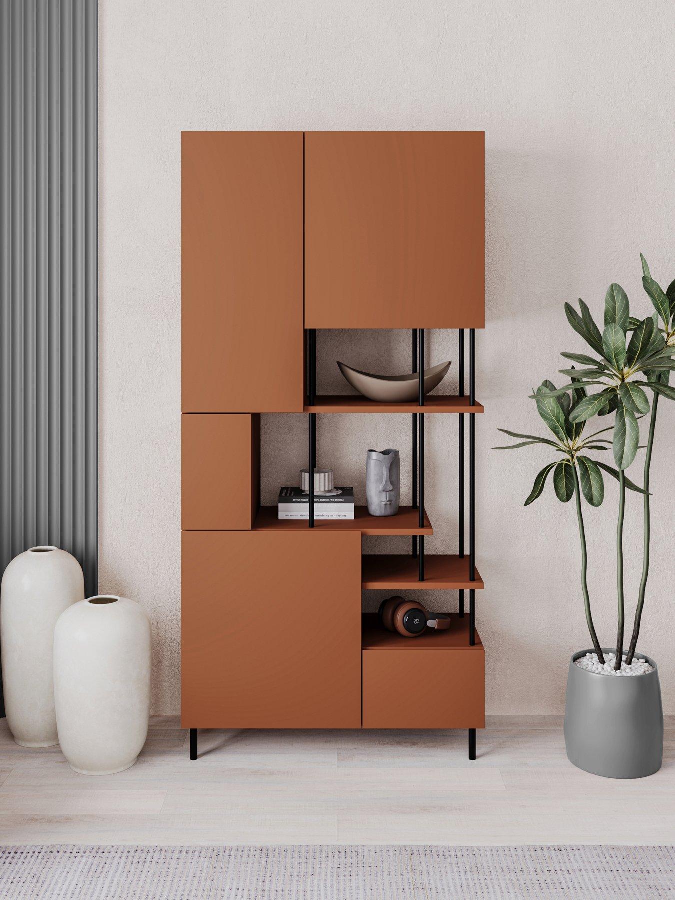 Image of Decortie Key Bookcase / Display Cabinet - Cinnamon