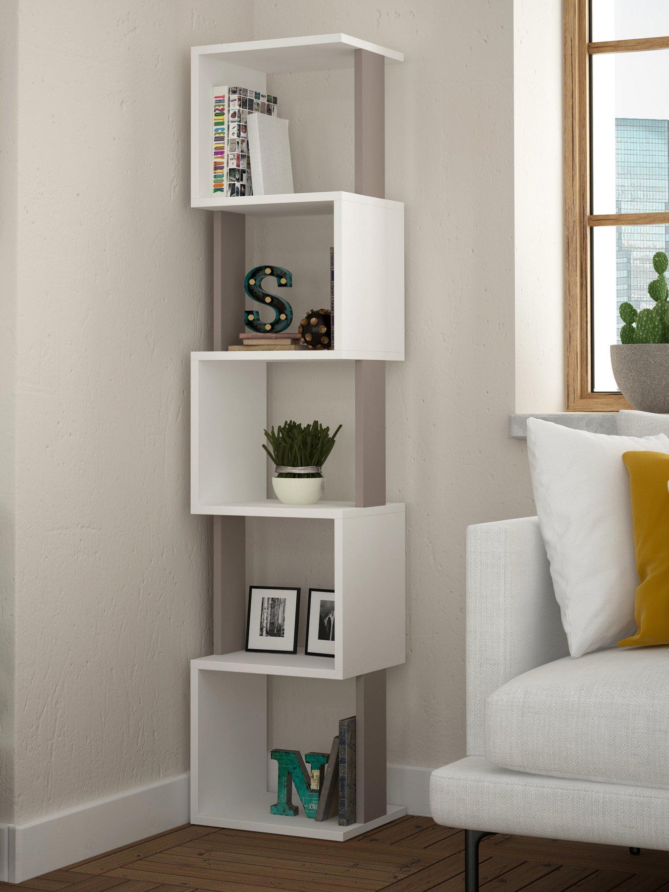 Image of Decortie Piri Bookcase Shelf Unit - White/mocha